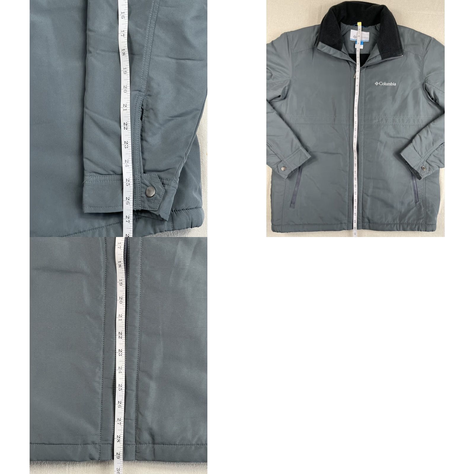Vintage Columbia Mens Jacket L Gray Fleece Lined Full Zip Bomber Ski Hiking Casual Outdoor Logo Embroidered Zip Size US L / EU 52-54 / 3 - 8 Thumbnail