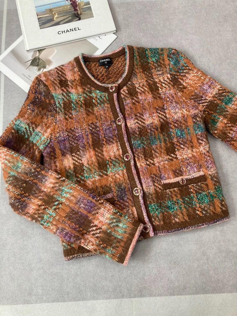 Chanel Chanel 22A Mixed Plaid Cardigan Sweater - dmc Size US M / EU 48-50 / 2 - 1 Thumbnail