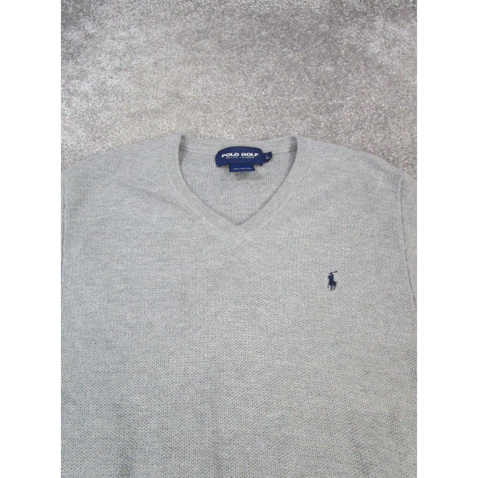 Polo Ralph Lauren VINTAGE Polo Golf Ralph Lauren Vest Mens Large Gray Cotton Knit Sweater Size US L / EU 52-54 / 3 - 4 Thumbnail