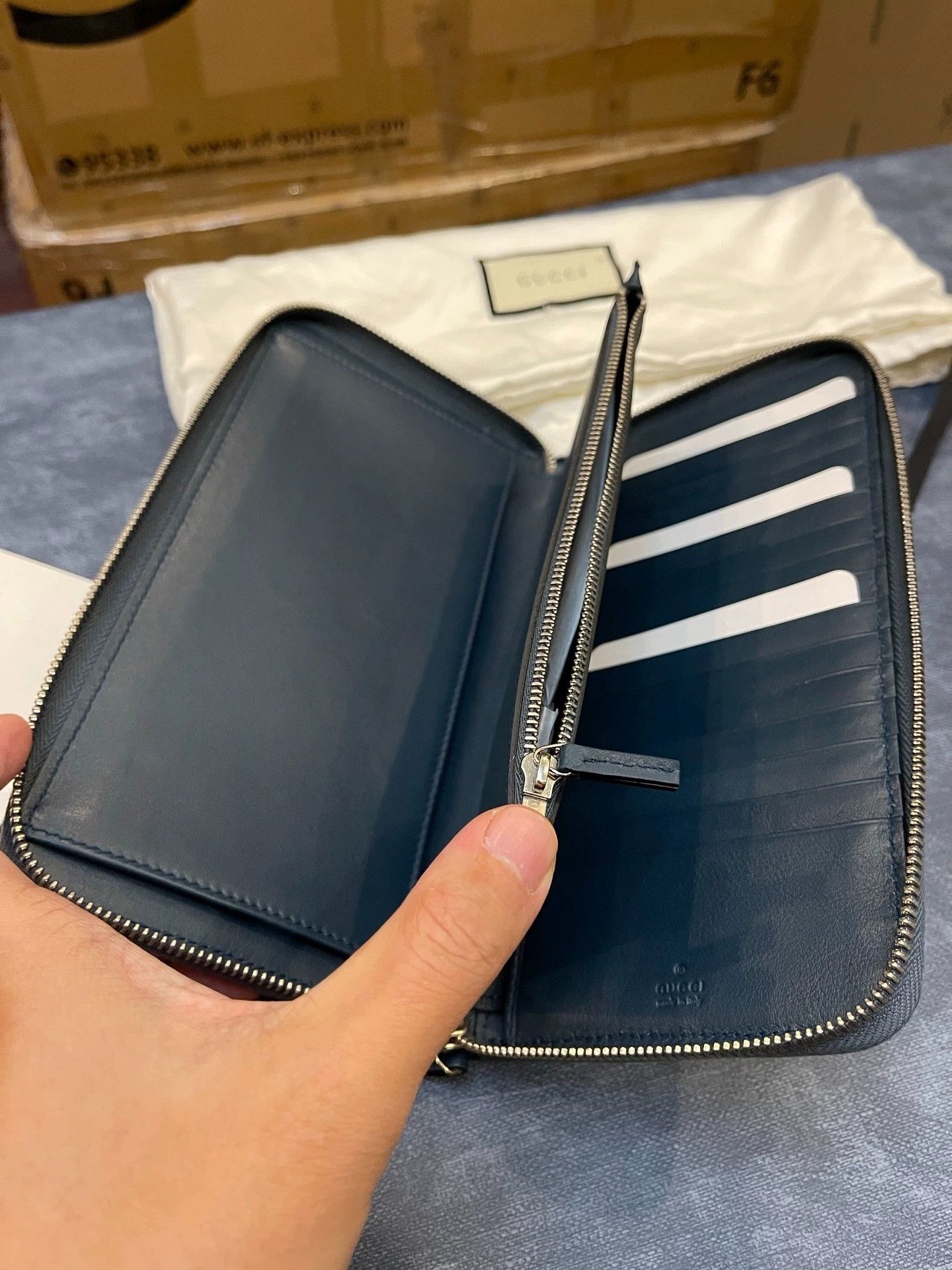 Gucci Gucci Double G Embossed Leather Clutch Size ONE SIZE - 4 Thumbnail