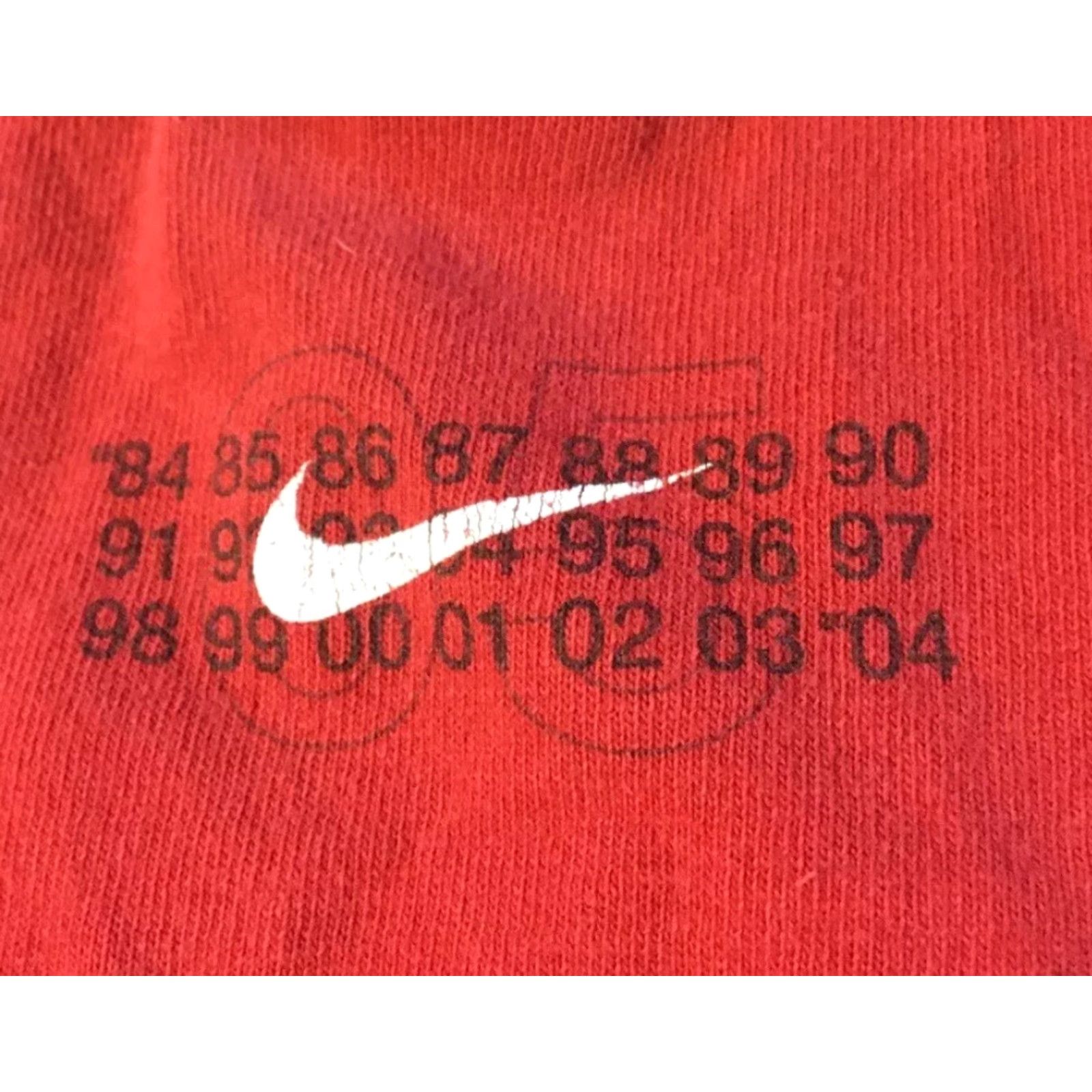 Nike VINTAGE Nike Swoosh T-Shirt XL Red Distressed Faded Ringer Grunge 90s Mens Men Sports Retro Logo USA Size US XL / EU 56 / 4 - 7 Thumbnail