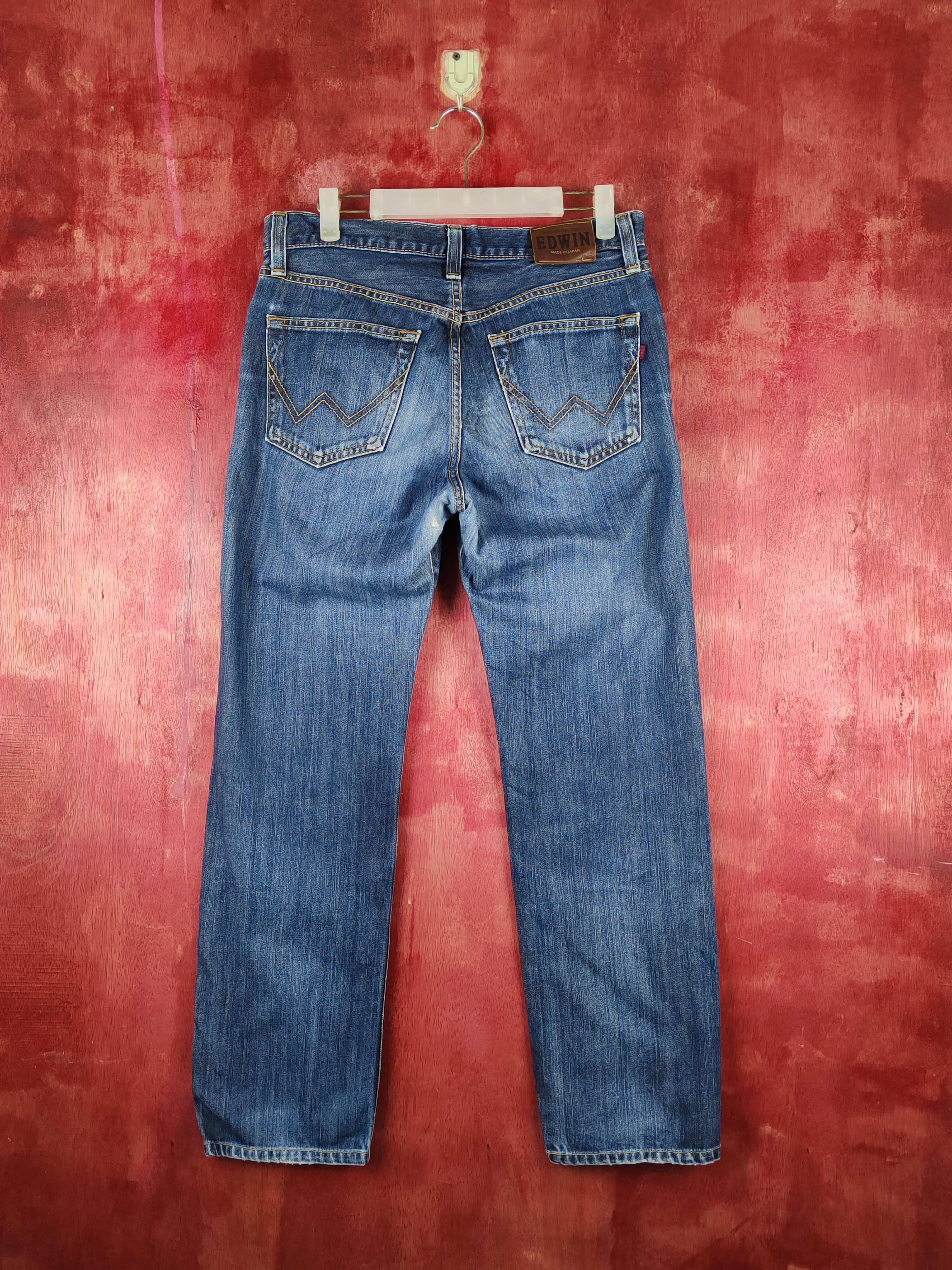 Edwin Edwin Dark Blue Faded Distressed Ripped Jeans #S1632 Size US 31 - 7 Thumbnail