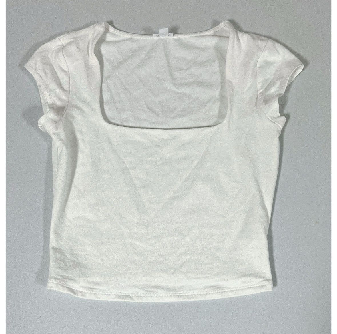 Garage Garage White Solid Square-Neck Shirt Top Blouse Tee Size S 🤍 Size S / US 4 / IT 40 - 3 Thumbnail