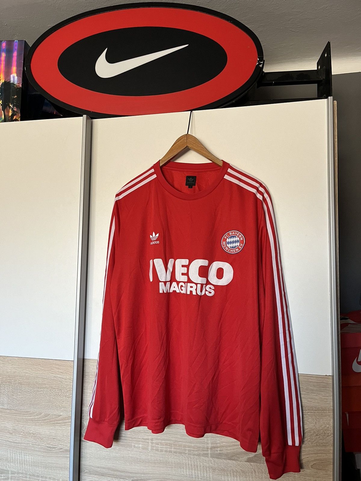 Adidas × Vintage Vintage 90’s Adidas x FC Bayern Munchen Jersey / Kit Home 80 Size US XL / EU 56 / 4 - 1 Thumbnail