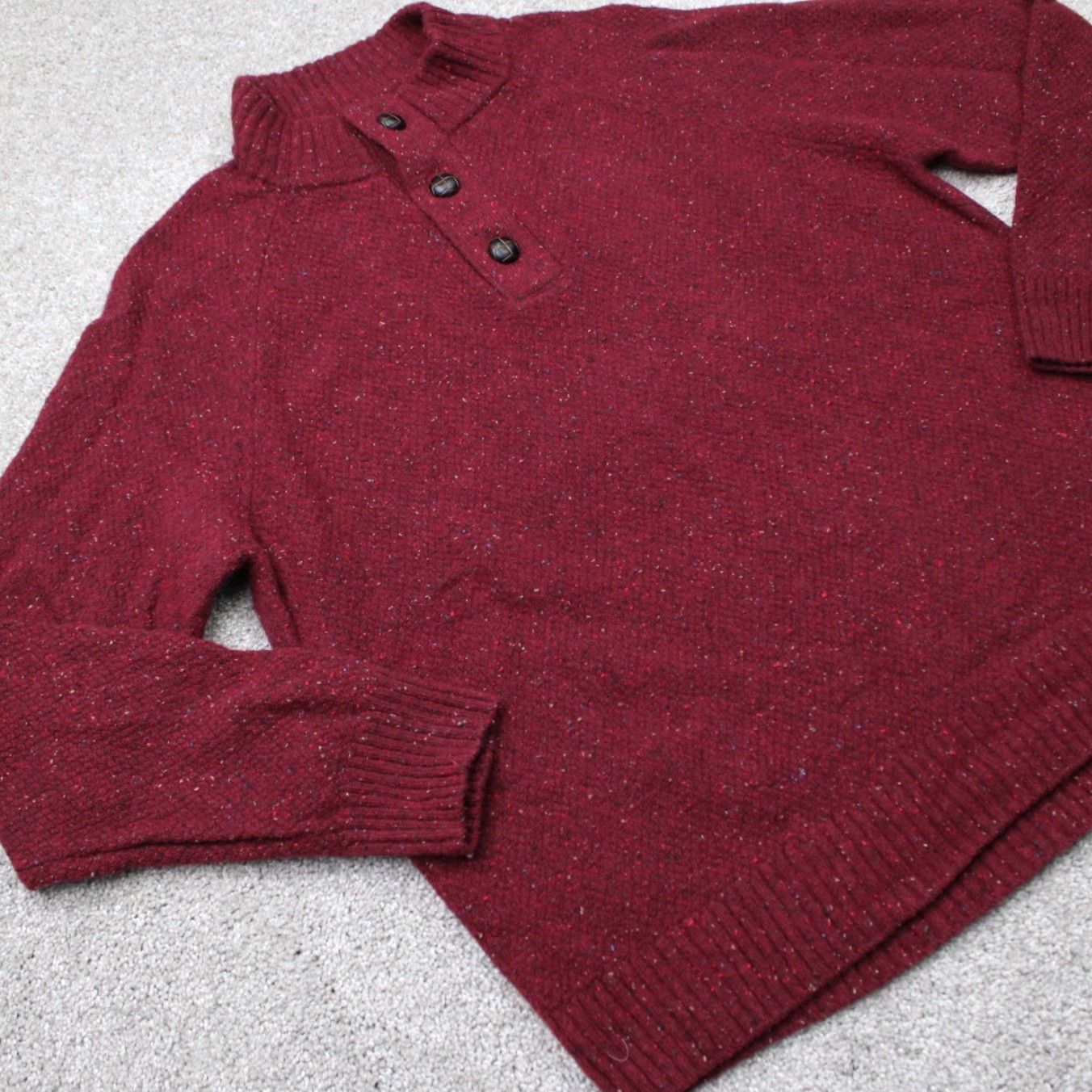 UNTUCKit UNTUCKIT Sweater Mens XL Red Lambswool/Nylon Mock Neck Pullover Henley Mock Neck Size US XL / EU 56 / 4 - 4 Thumbnail