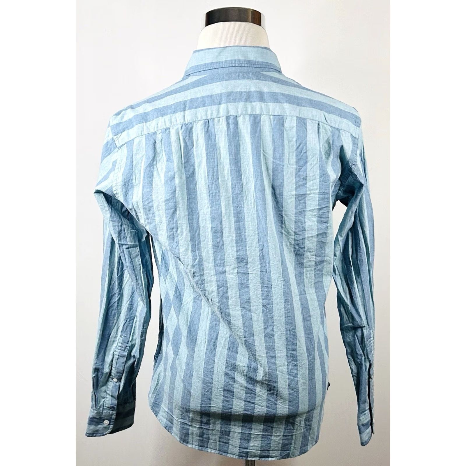 J.Crew J.CREW Shirt Button-Down Striped Slim Heathered Cotton Blue NWT Small Size US S / EU 44-46 / 1 - 6 Thumbnail