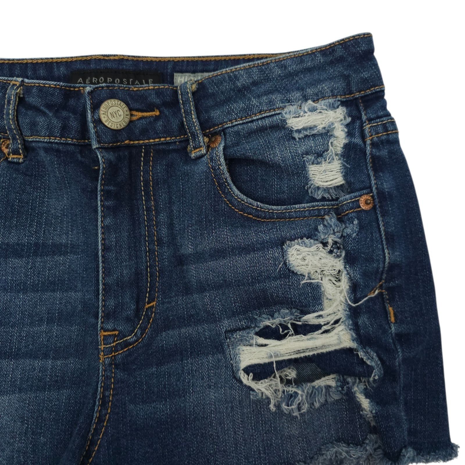Aeropostale Aeropostale High Waisted Denim Shorts 4 Shorty Distressed Size 27" / US 4 / IT 40 - 12 Thumbnail