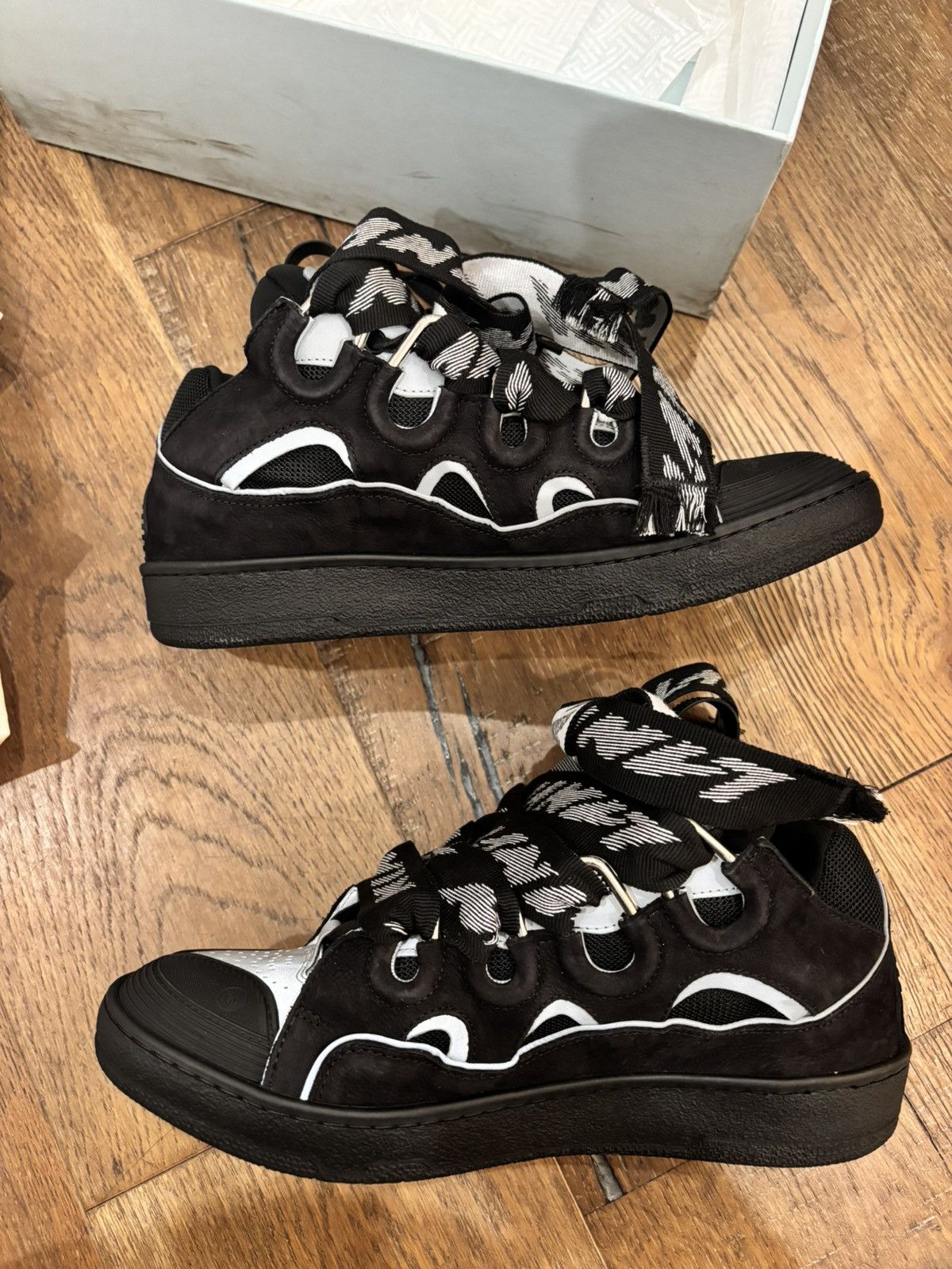 Lanvin Lanvin curb sneakers “black grey” | Grailed