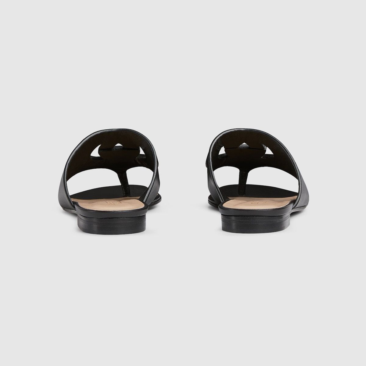 Gucci oc11z1025 Interlocking G Cut-Out Sandals in Black Size US 5.5 / IT 35.5 - 4 Thumbnail