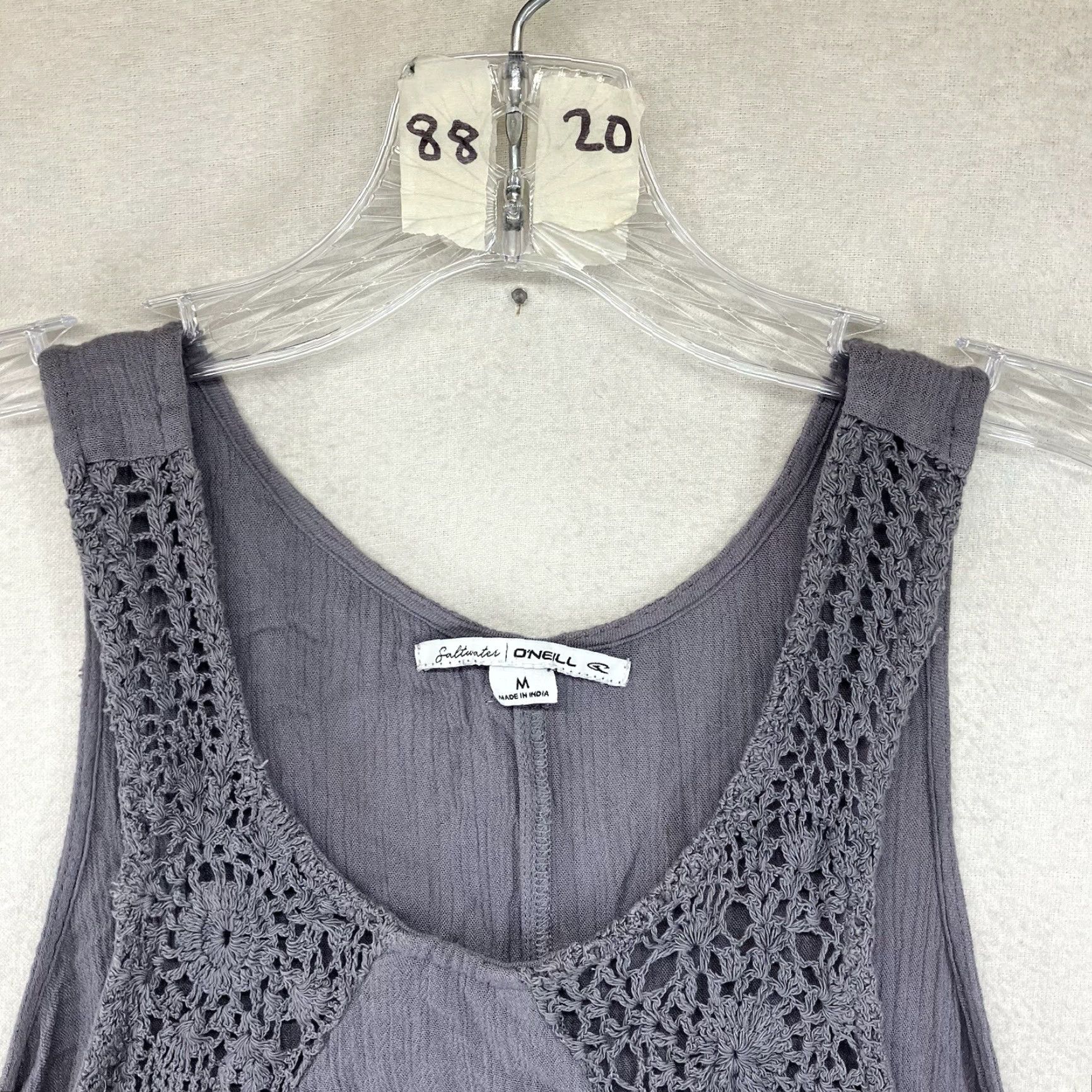 O'Neill VINTAGE O'NEILL Women’s Saltwater Cover Up Mini Dress Medium Gray Swimsuit Beach Vacation Pool Party Size M / US 6-8 / IT 42-44 - 4 Thumbnail