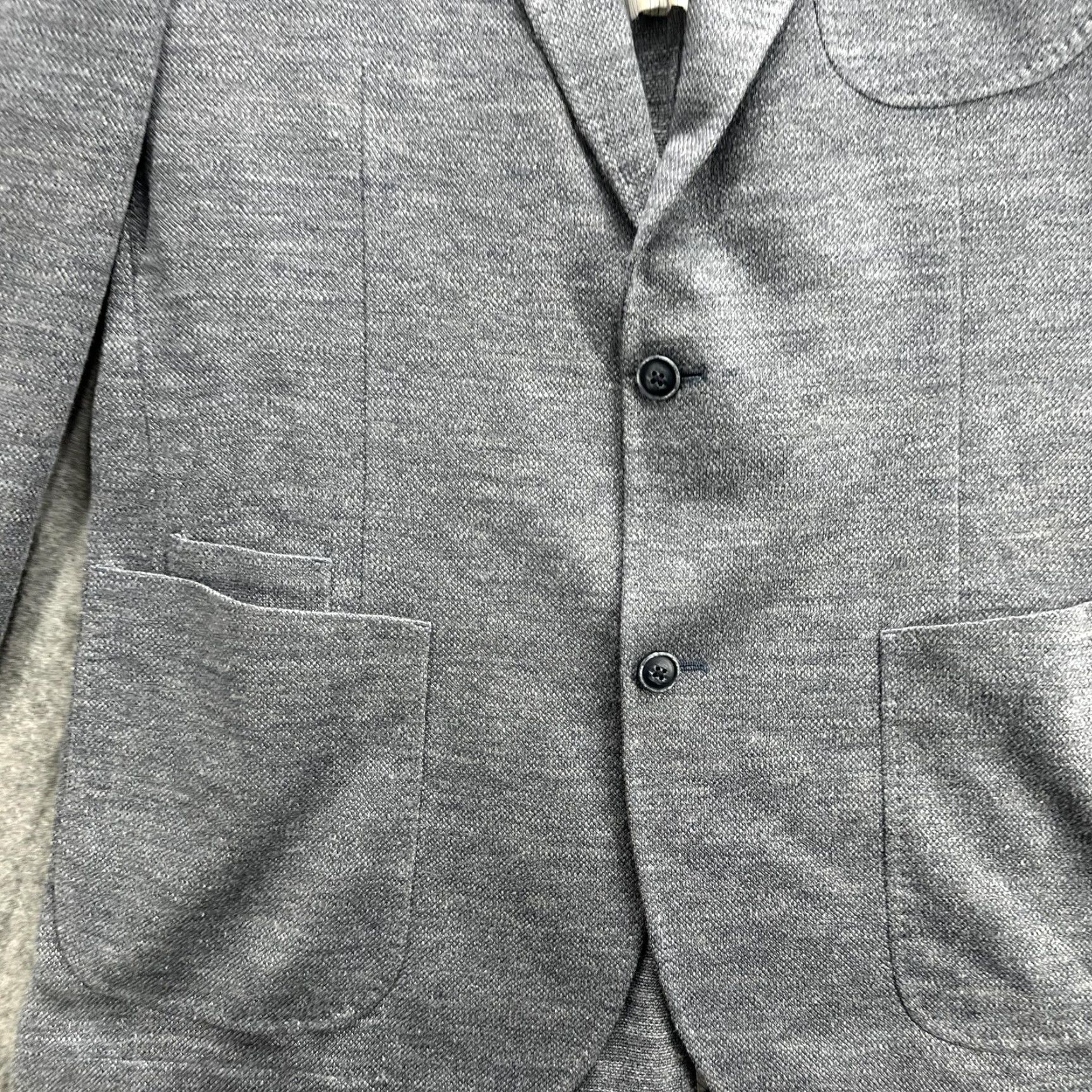Vintage VINTAGE Flynt Blazer Mens 42 Long Gray Linen Nylon Unstructured Sport Coat Jacket Pockets Size 42R - 5 Thumbnail