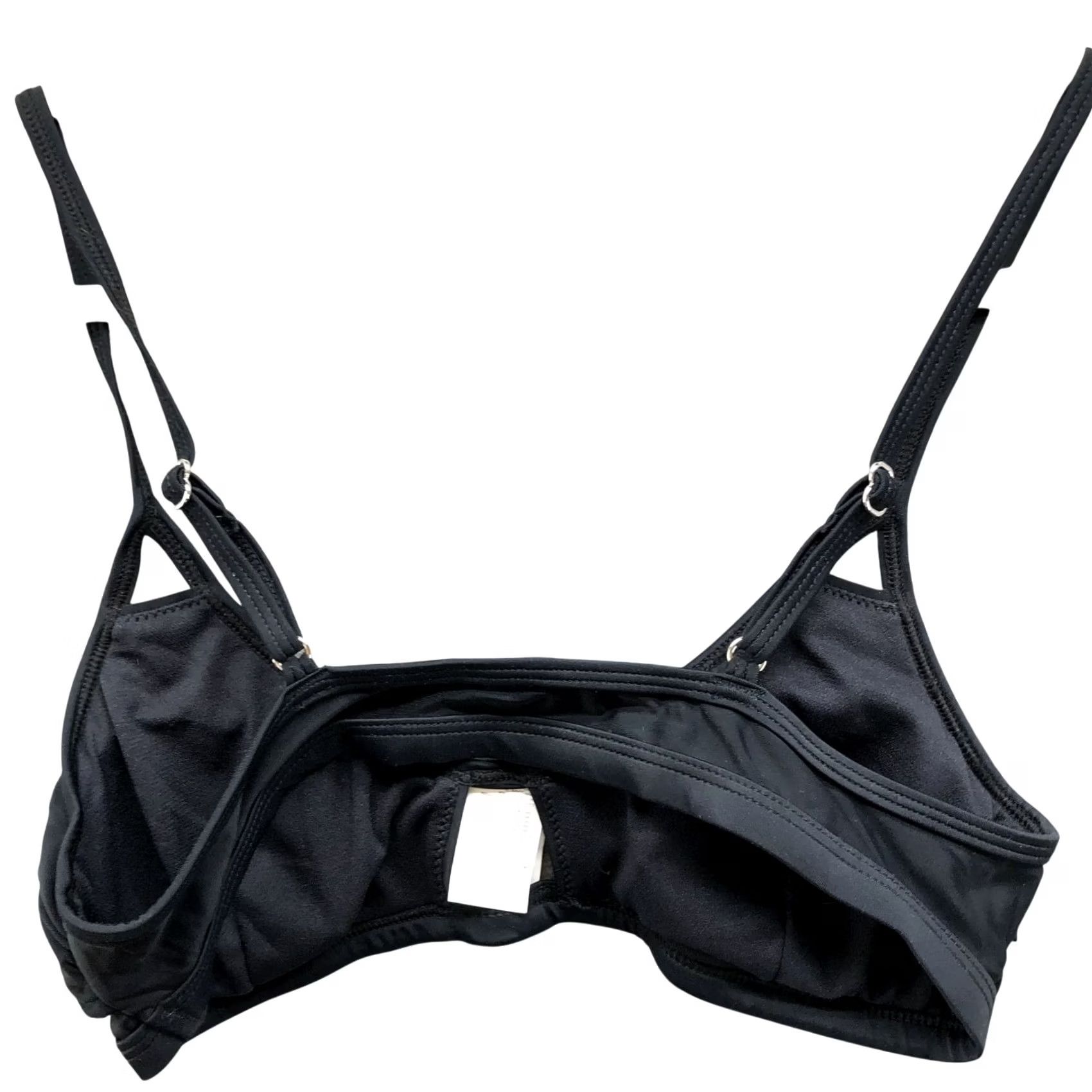 Vintage VINTAGE? No. Cupshe Black Bikini Top Womens S Padded Cut Out Adjustable Strap Shirt? Size S / US 4 / IT 40 - 2 Thumbnail