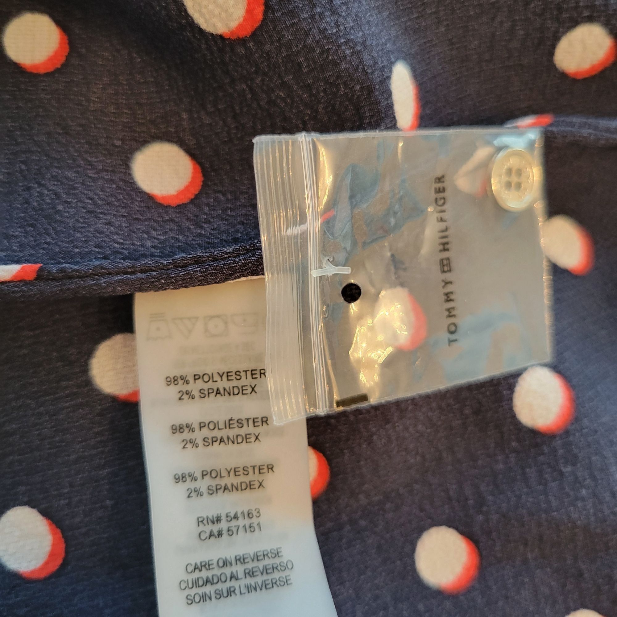 Tommy Hilfiger Tommy Hilfiger S Polka Dot Sleeveless Blouse V Neck Camp Shi Size S / US 4 / IT 40 - 7 Thumbnail