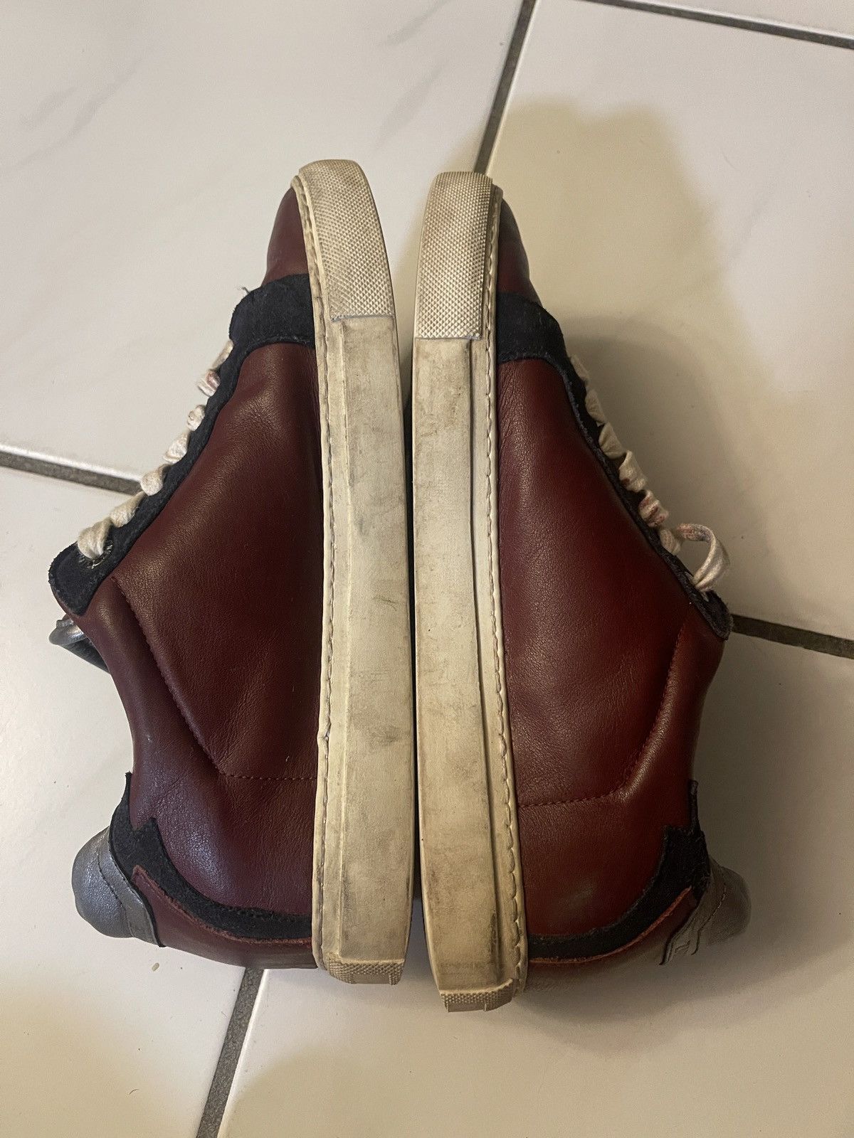 Zadig & Voltaire Zadig & Voltaire Flash Low Top Sneakers Burgundy Leather 39 Size US 9 / IT 39 - 7 Thumbnail