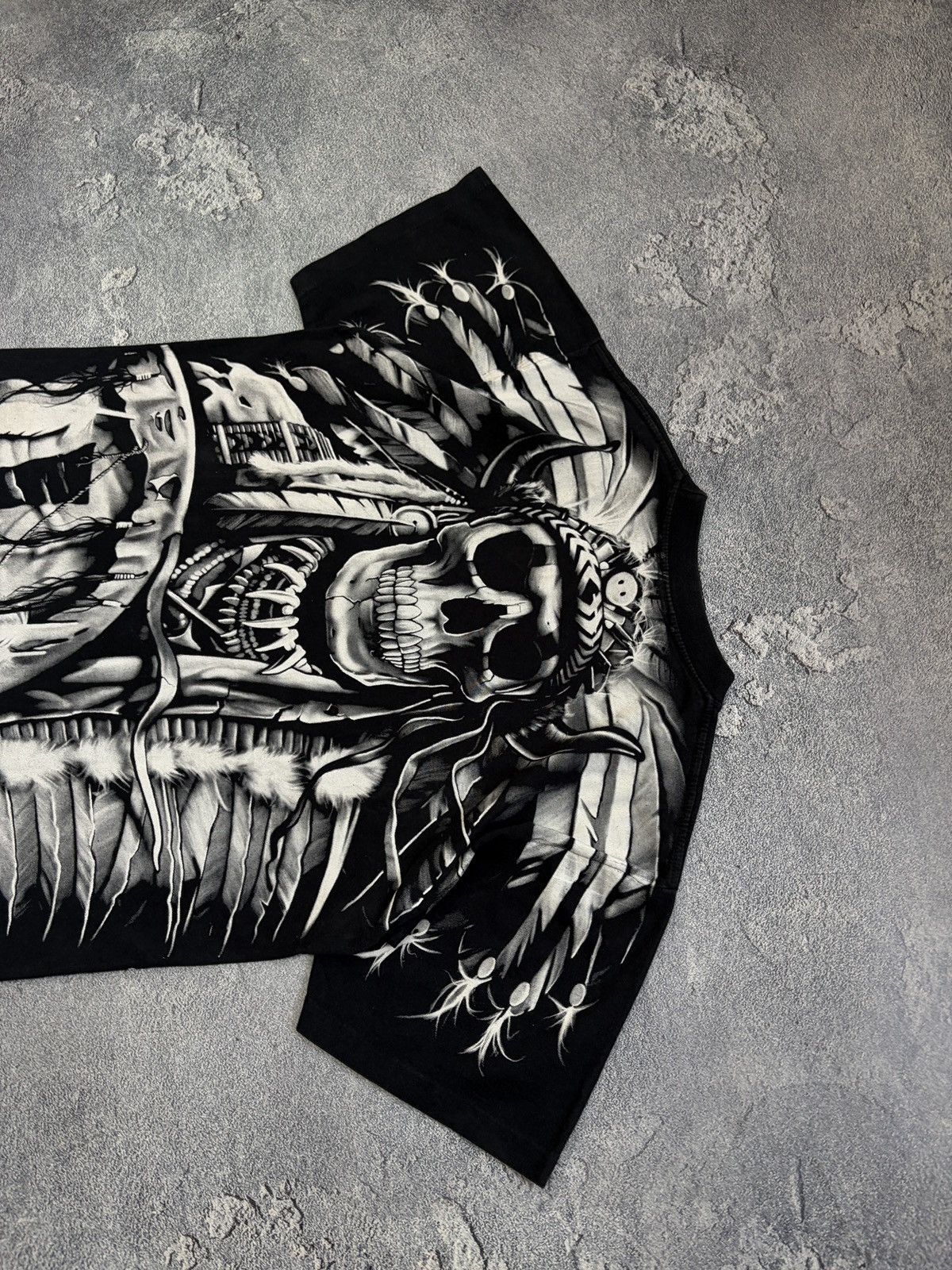 Vintage Vintage Rock Eagle Native American Skull AOP T-Shirt Black L Size US L / EU 52-54 / 3 - 9 Thumbnail
