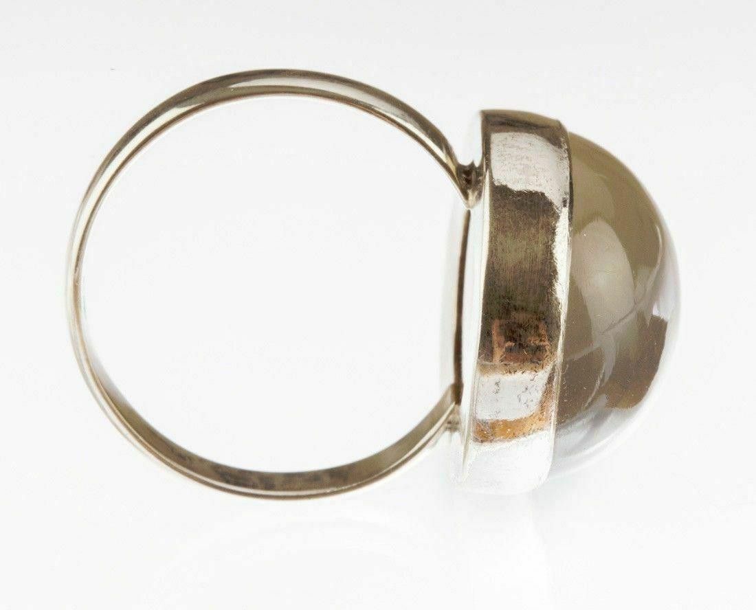 Handmade Gray Moonstone Cabochon Ring Size ONE SIZE - 3 Thumbnail