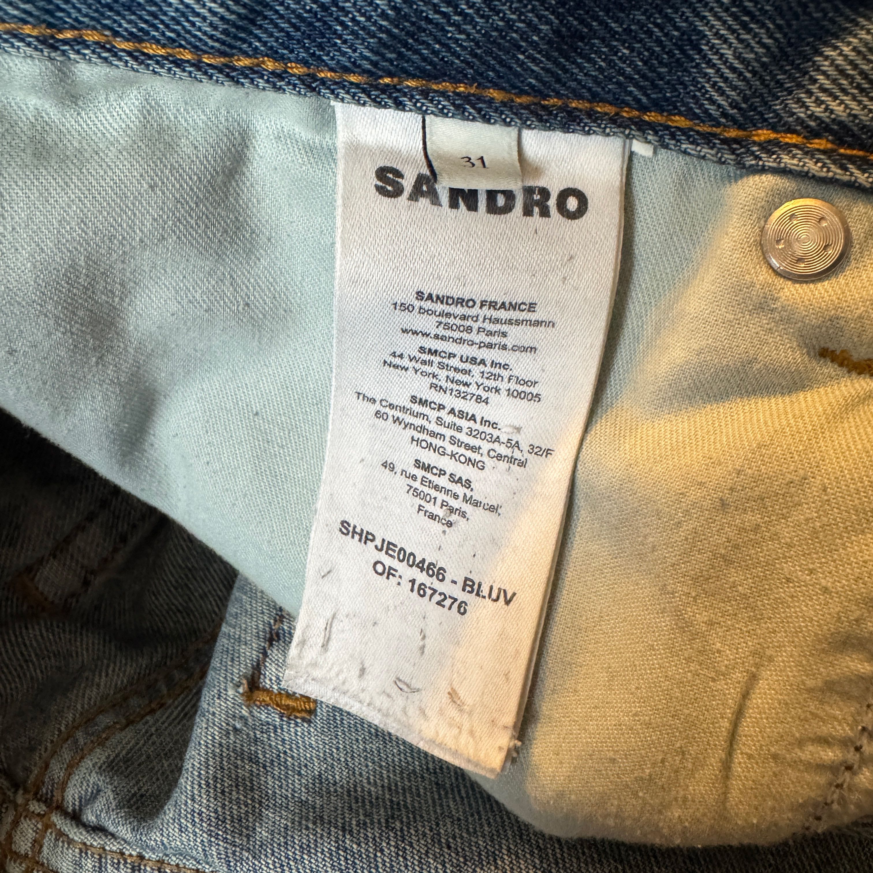 Sandro Faded Organic Cotton Straight Leg Jeans Size US 31 - 7 Thumbnail