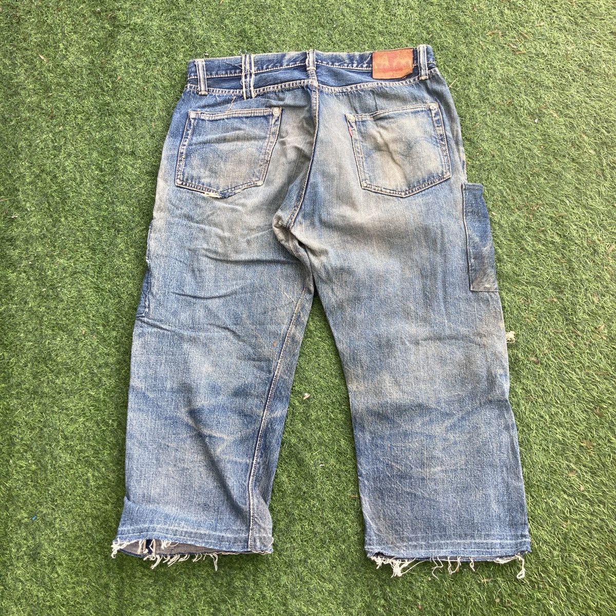 Warehouse & Co. VINTAGE WAREHOUSE SELVEDGE 3 QUARTER DISTRESSED JEANS Size US 33 - 2 Thumbnail