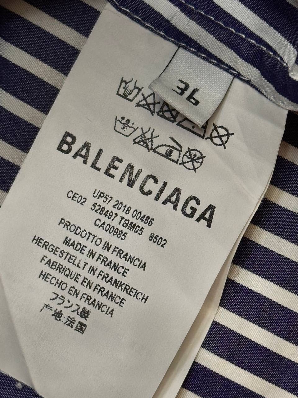 Balenciaga Balenciaga Oversized Striped Printed Silk-Georgette Shirt Size XS / US 0-2 / IT 36-38 - 3 Thumbnail