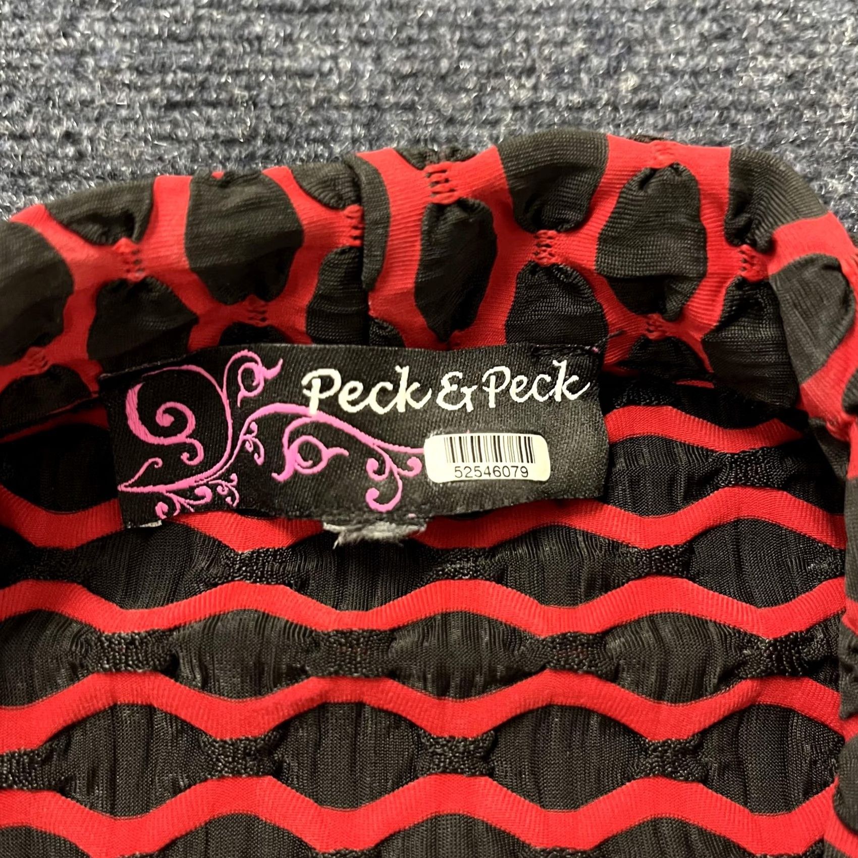 Vintage Peck & Peck Jacket Womens Large Red Black Geometric Textured Open Front Pockets Vintage No L Short Jacket Coat Casual Spring Summer Fall Womens Size L / US 10 / IT 46 - 2 Thumbnail