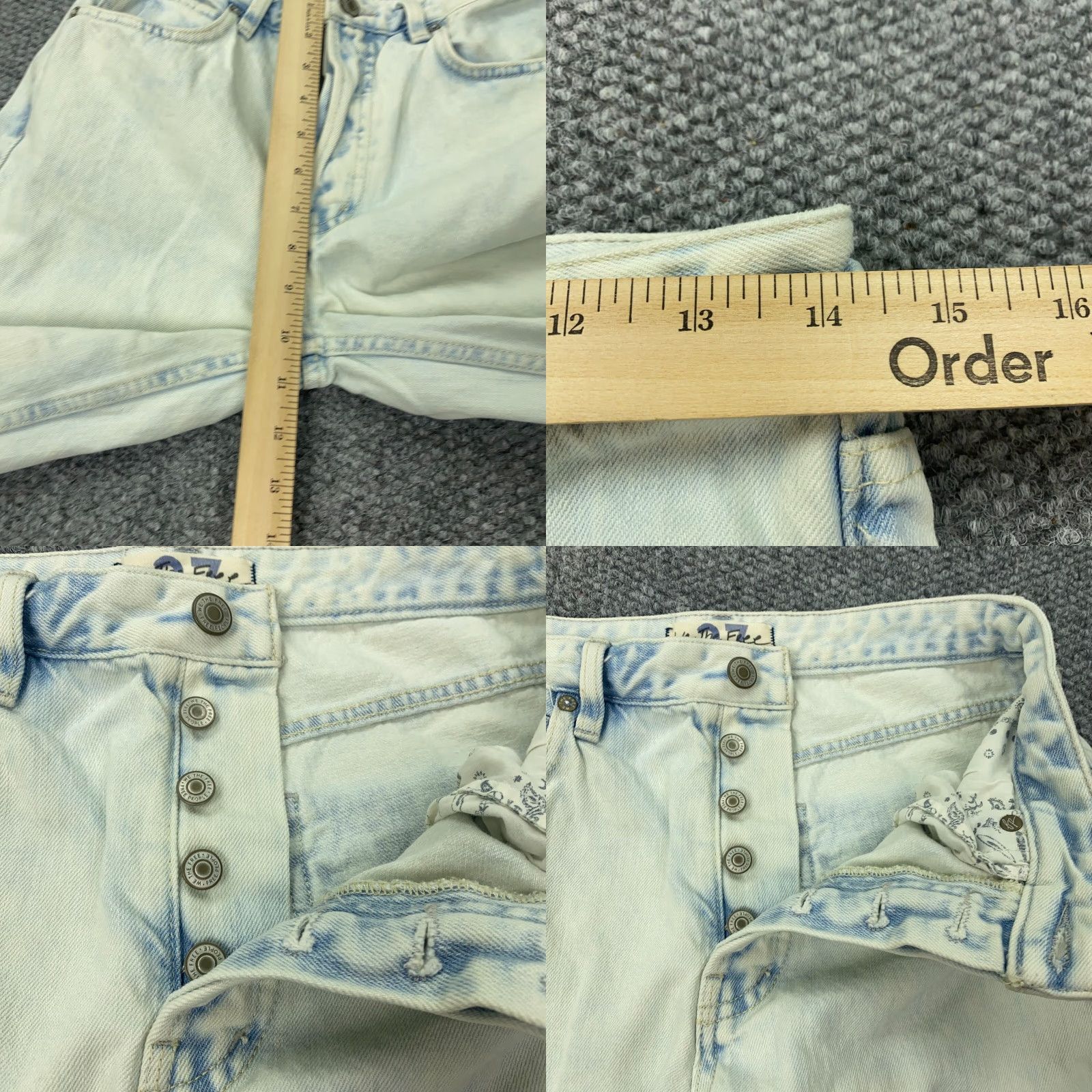 Vintage VINTAGE We The Free Womens Jeans Size 27 Blue Acid Wash Wide Leg Flared Raw Hem Spring Summer Womens Size 28" / US 6 / IT 42 - 8 Thumbnail