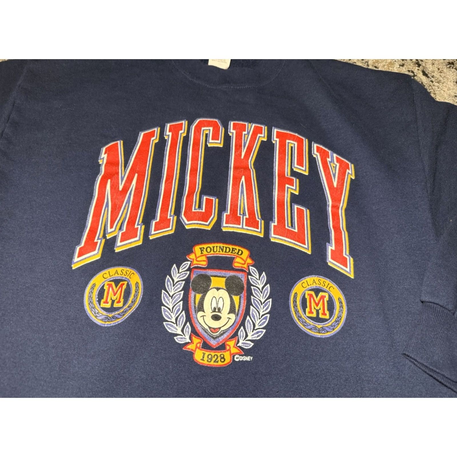 Disney VINTAGE Mickey Mouse Crewneck Sweatshirt Disney Store Arch L Mens Blue 90s Embroidered Logo Cotton Blend Canvas Long Sleeve Pullover Size US L / EU 52-54 / 3 - 2 Thumbnail