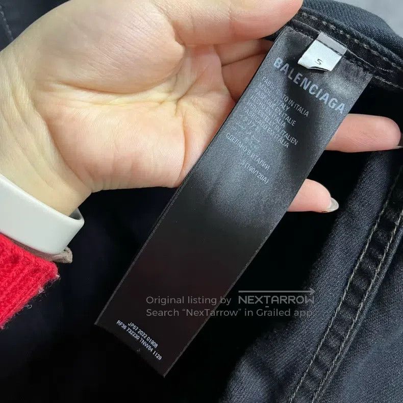 Balenciaga Balenciaga Black letter print single-breasted denim Size US L / EU 52-54 / 3 - 3 Thumbnail
