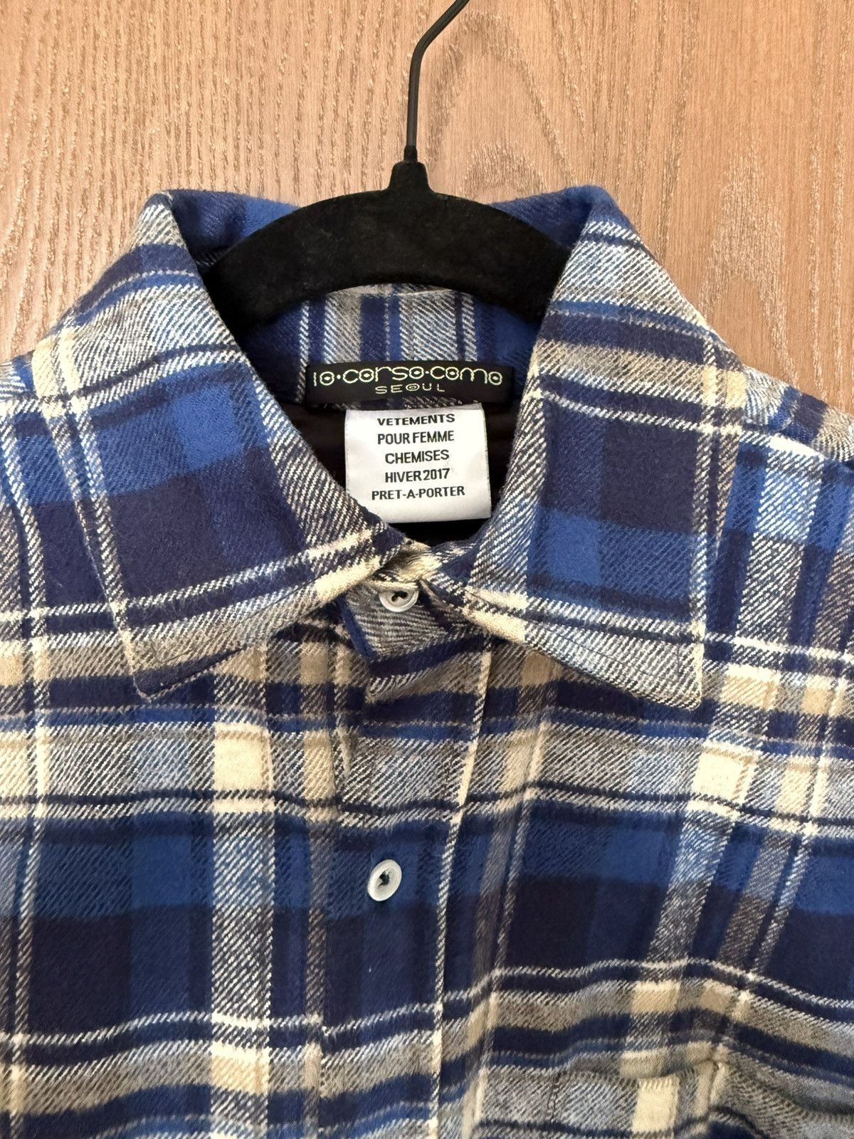 Vetements FW17 Football Shouldered Checked Flannel Shirt In Blue Size XS / US 0-2 / IT 36-38 - 6 Thumbnail