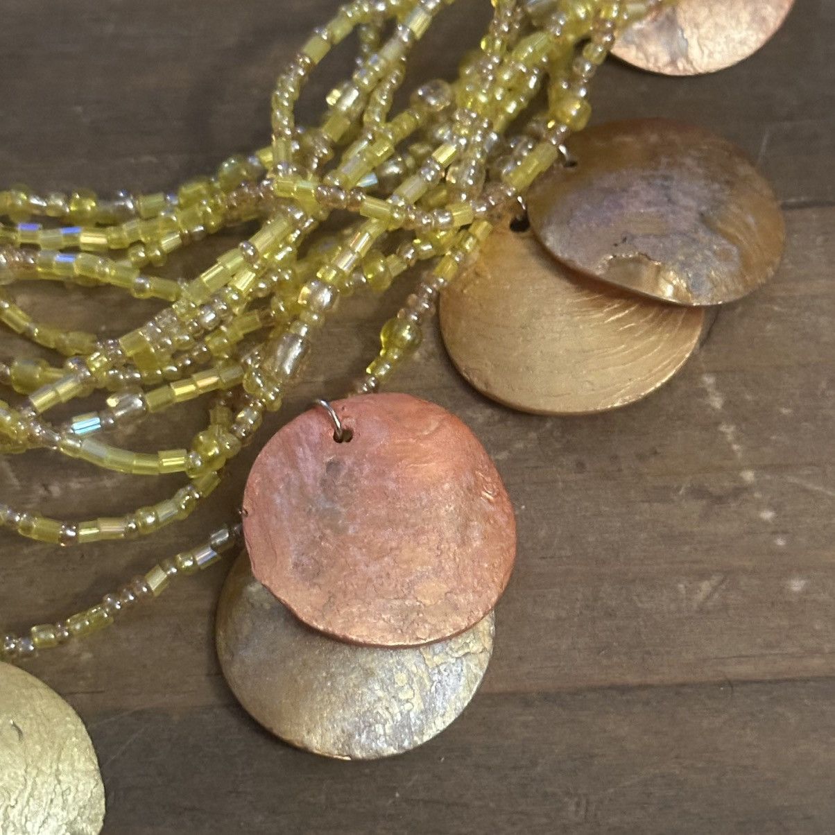 Other Multi strand yellow seed bead shell dangle necklace Size ONE SIZE - 3 Thumbnail
