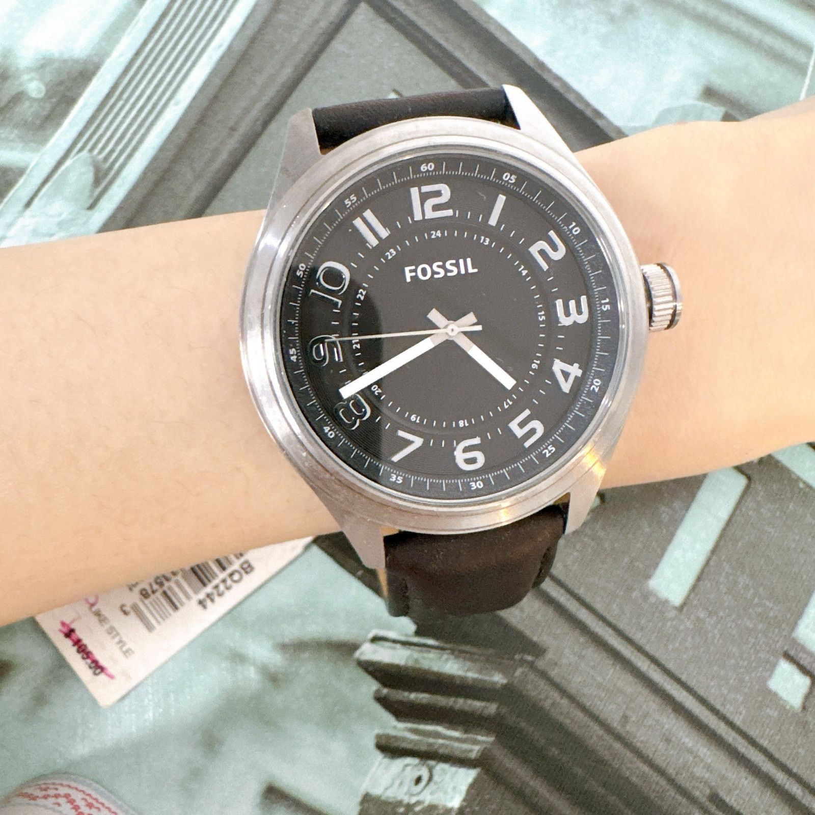 Fossil Fossil BQ2244 Classic Arabic Numeral Black Leather Strap Size ONE SIZE - 6 Thumbnail