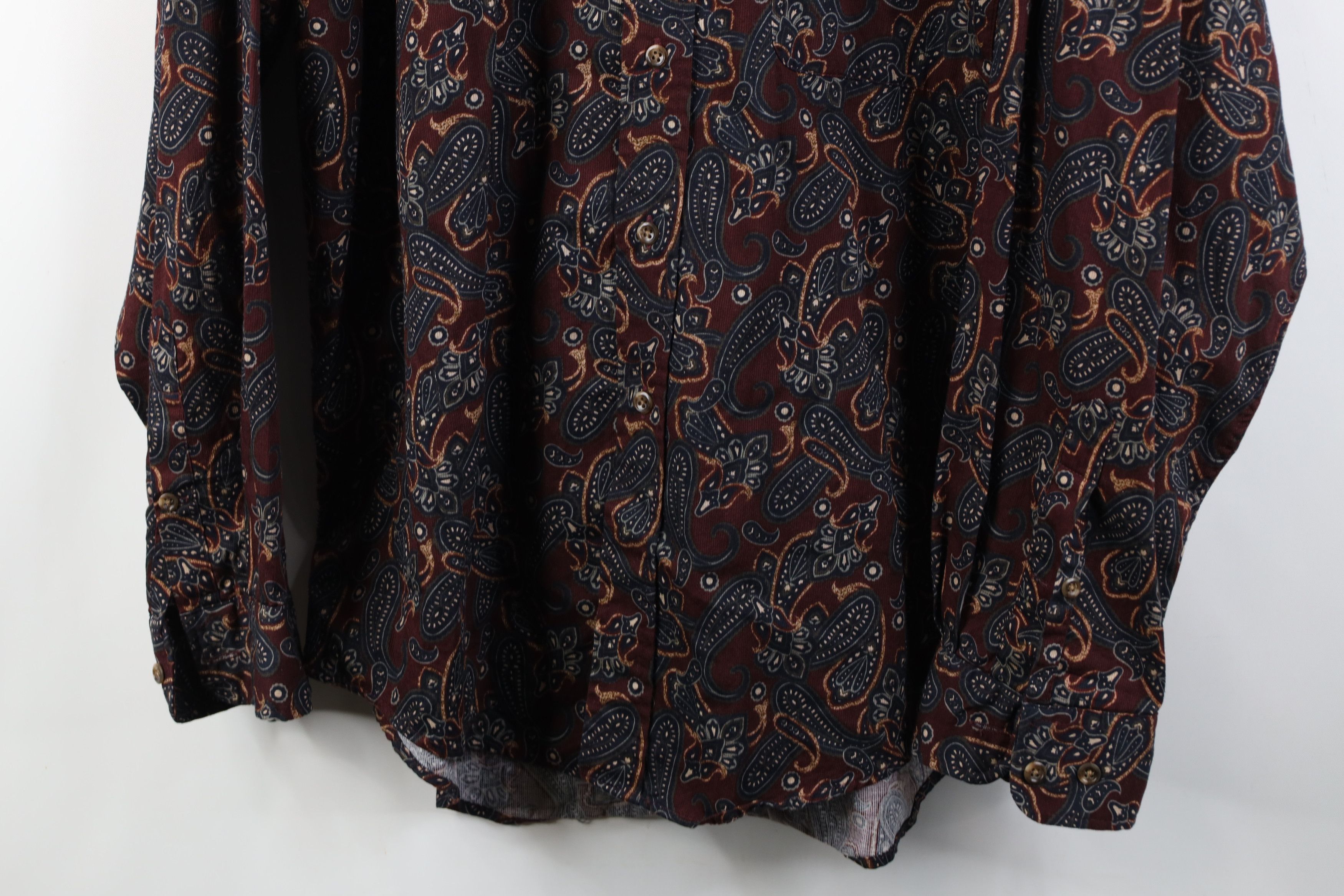 Vintage Vintage 90s Streetwear Paisley Collared Button Down Shirt Size US L / EU 52-54 / 3 - 3 Thumbnail