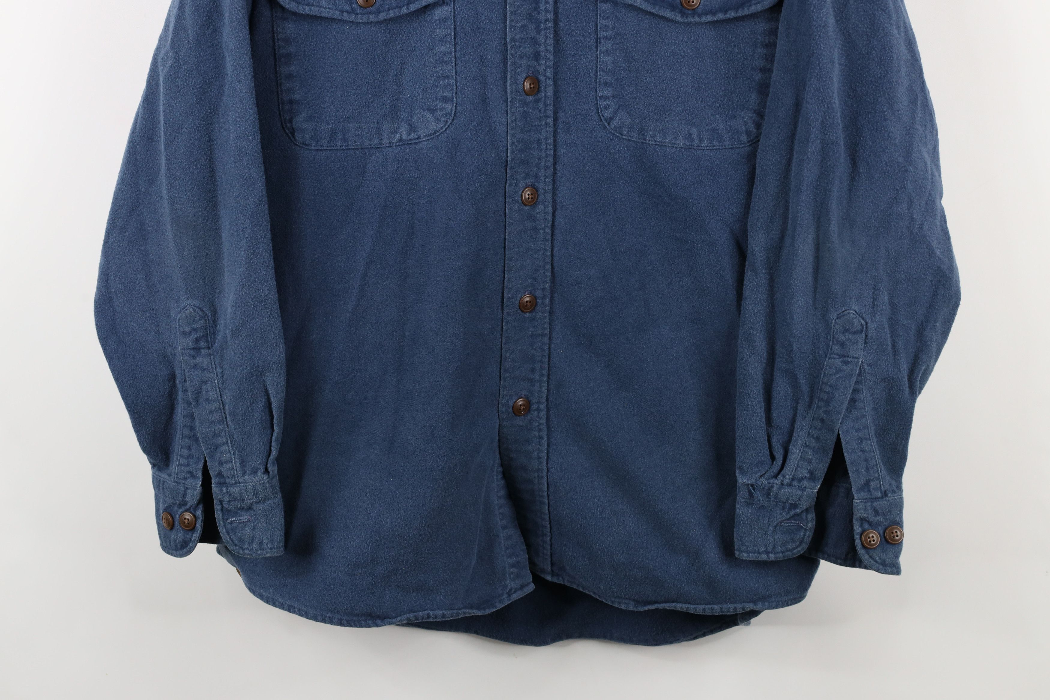 Vintage Vintage 90s Streetwear Chamois Cloth Button Shirt Blue Size US L / EU 52-54 / 3 - 3 Thumbnail
