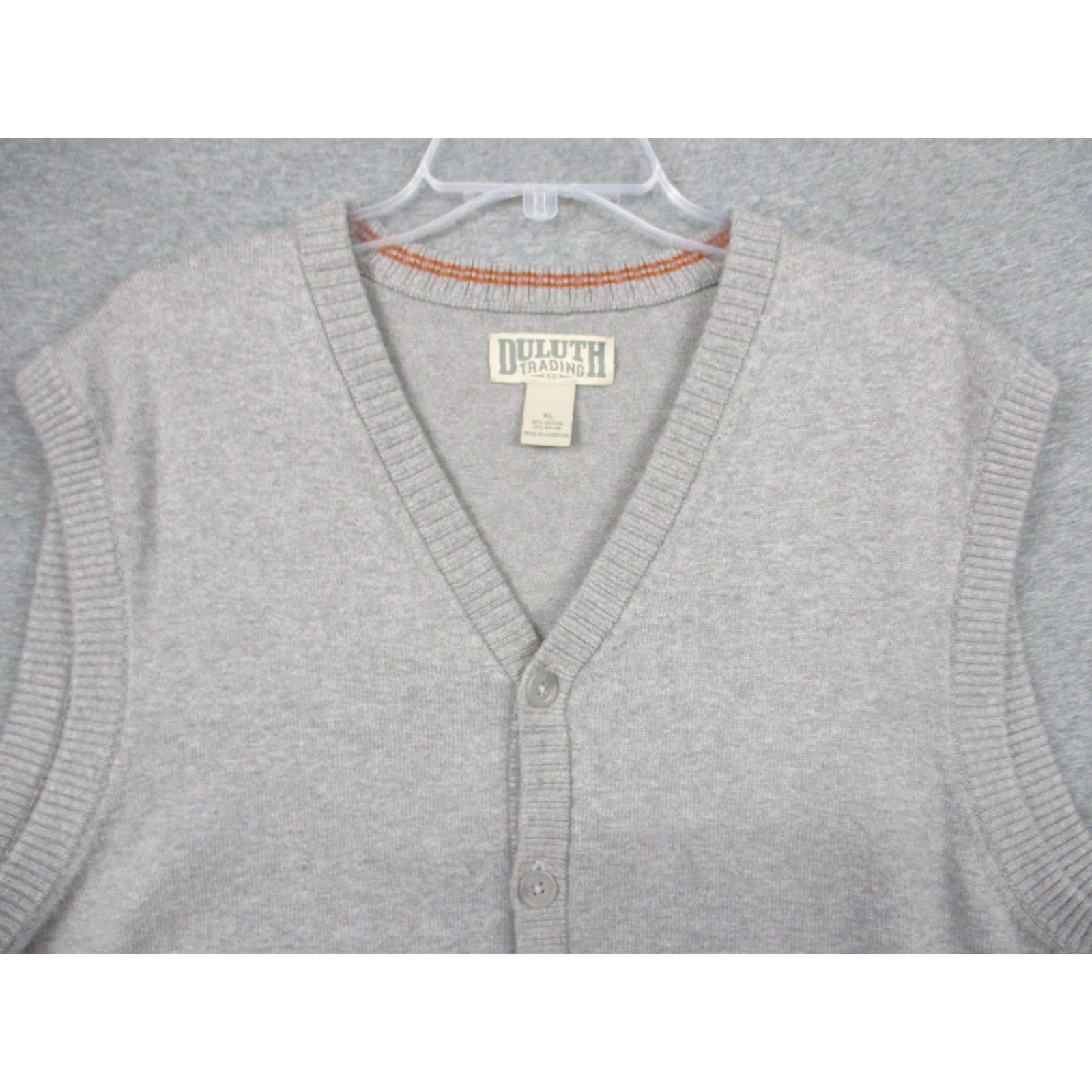 Vintage Duluth Trading Vest XL Gray Heavyweight Button Down Sweater Vest Men's Big & Tall Regular Knit Open Zipper Logo Casual Workwear Outdoor 90s? Size US XL / EU 56 / 4 - 2 Thumbnail