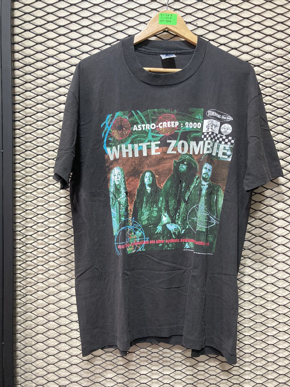 Image of Band Tees x Rock T Shirt Vintage 1995 White Zombie Shirt in Black, Men's (Size XL)