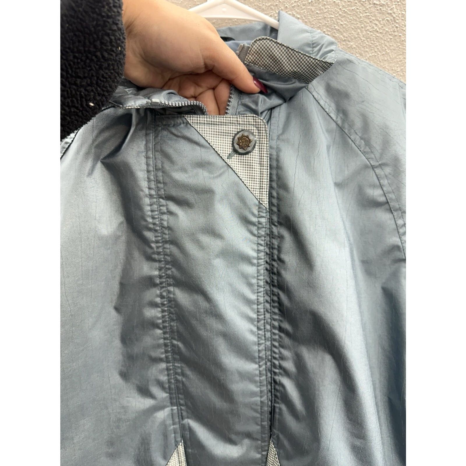 Vintage Fleet Street Womens Jacket Size Medium Blue Double Closure Zip Up Lined Collared Jacket Size M / US 6-8 / IT 42-44 - 3 Thumbnail
