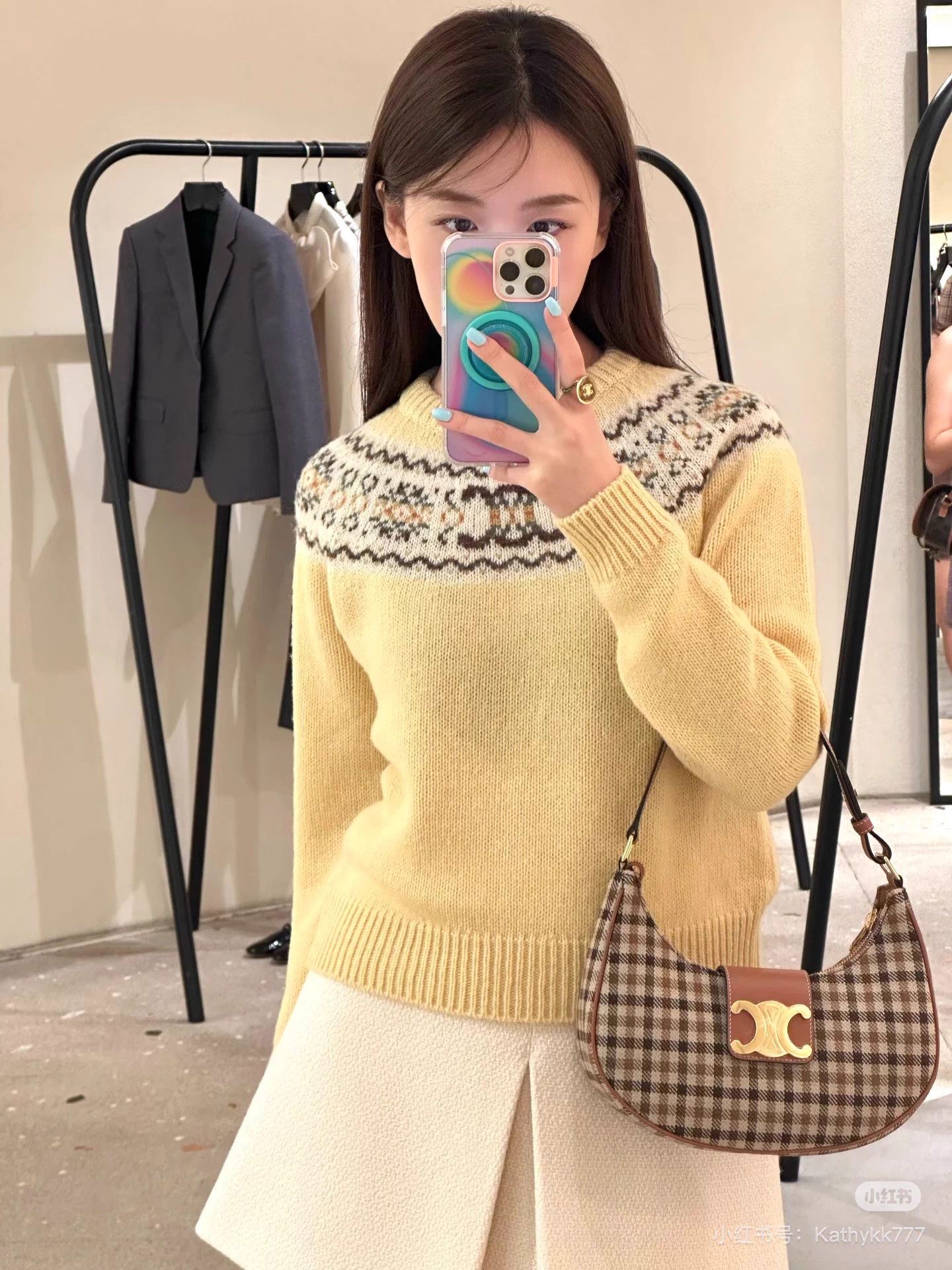 Celine Celine Fair Isle Yellow Snowflake Wool Sweater M Size M / US 6-8 / IT 42-44 - 6 Thumbnail