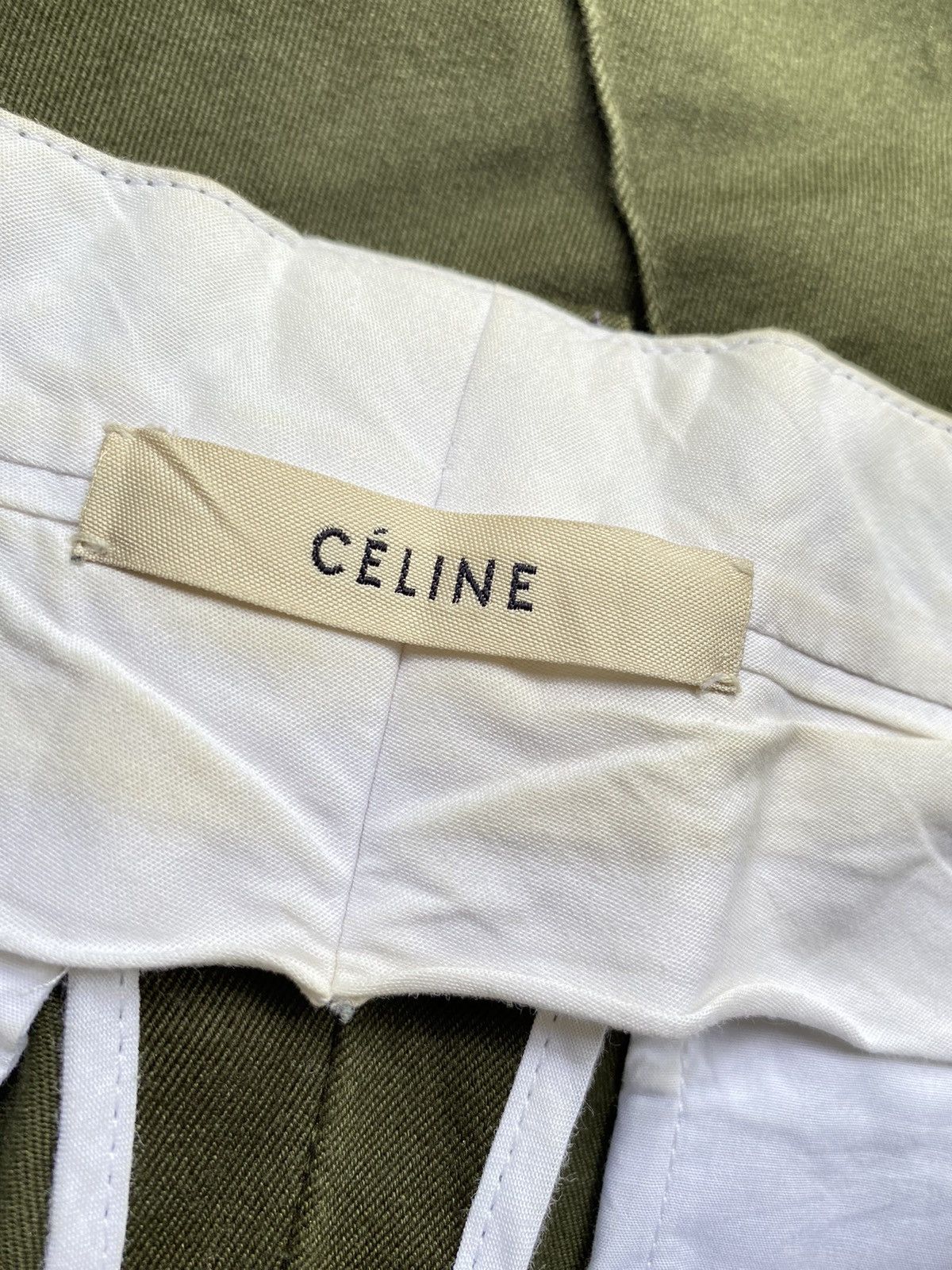 Celine Old Celine military formal flare pants dark green Size 25" / US 0 / IT 36 - 6 Thumbnail