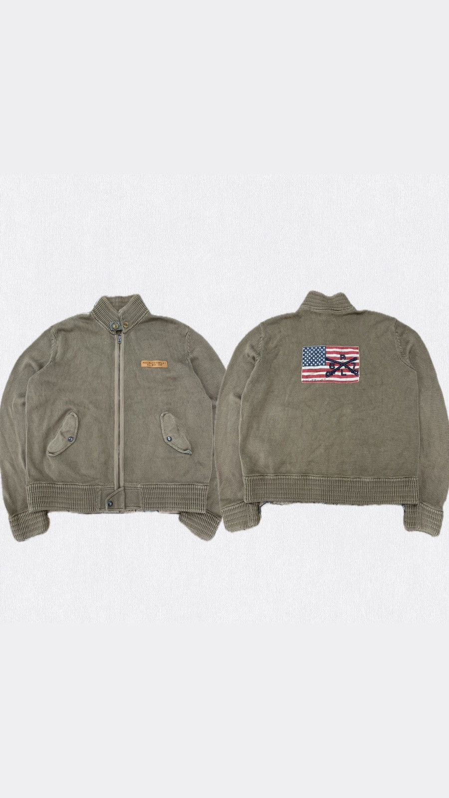 Polo Jeans Company Ralph Lauren American Flag Zip Sweater