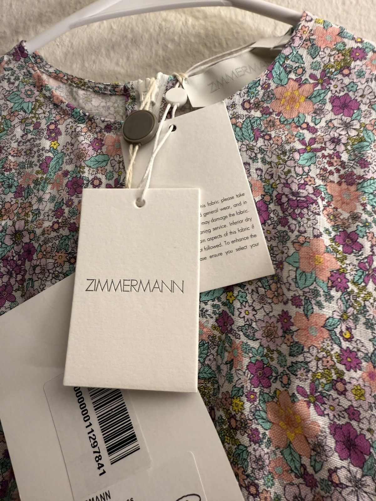 Zimmermann Carnaby Frill Short Dress Lilac Ditsy AU 0 New - crrs.pl