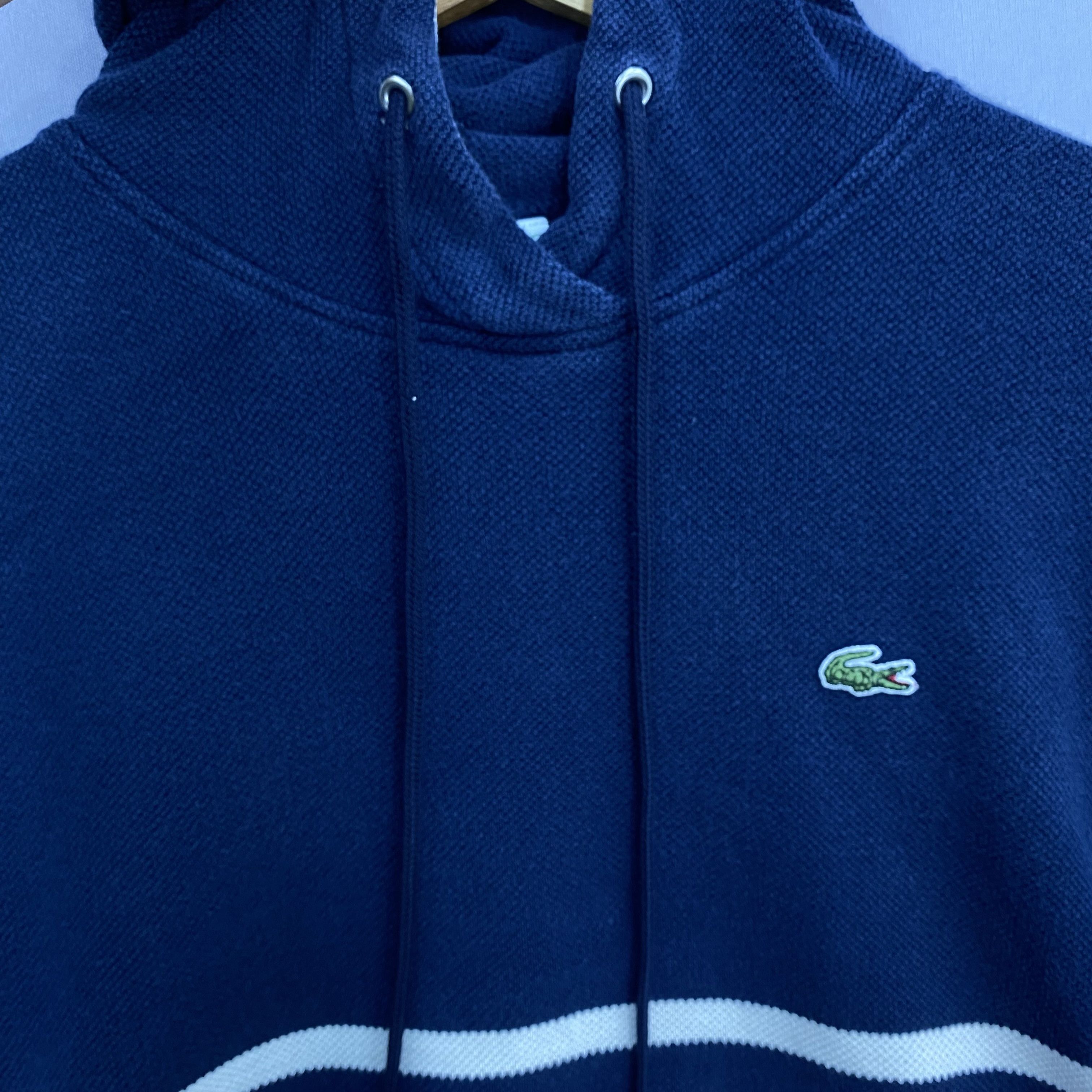 Lacoste Vintage Y2K Lacoste Striped Pullover Hoodie Sweatshirt Size US S / EU 44-46 / 1 - 7 Thumbnail
