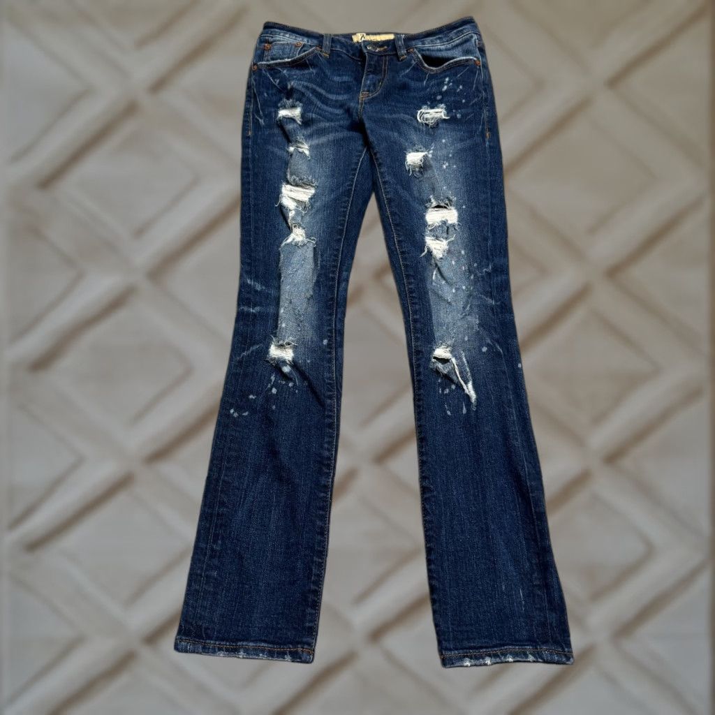 Vintage Rock Revival Womens Distressed Ankle Jeans 26x29 Blue Dark Wash Regular Fit Streetwear Size 26" / US 2 / IT 38 - 1 Thumbnail