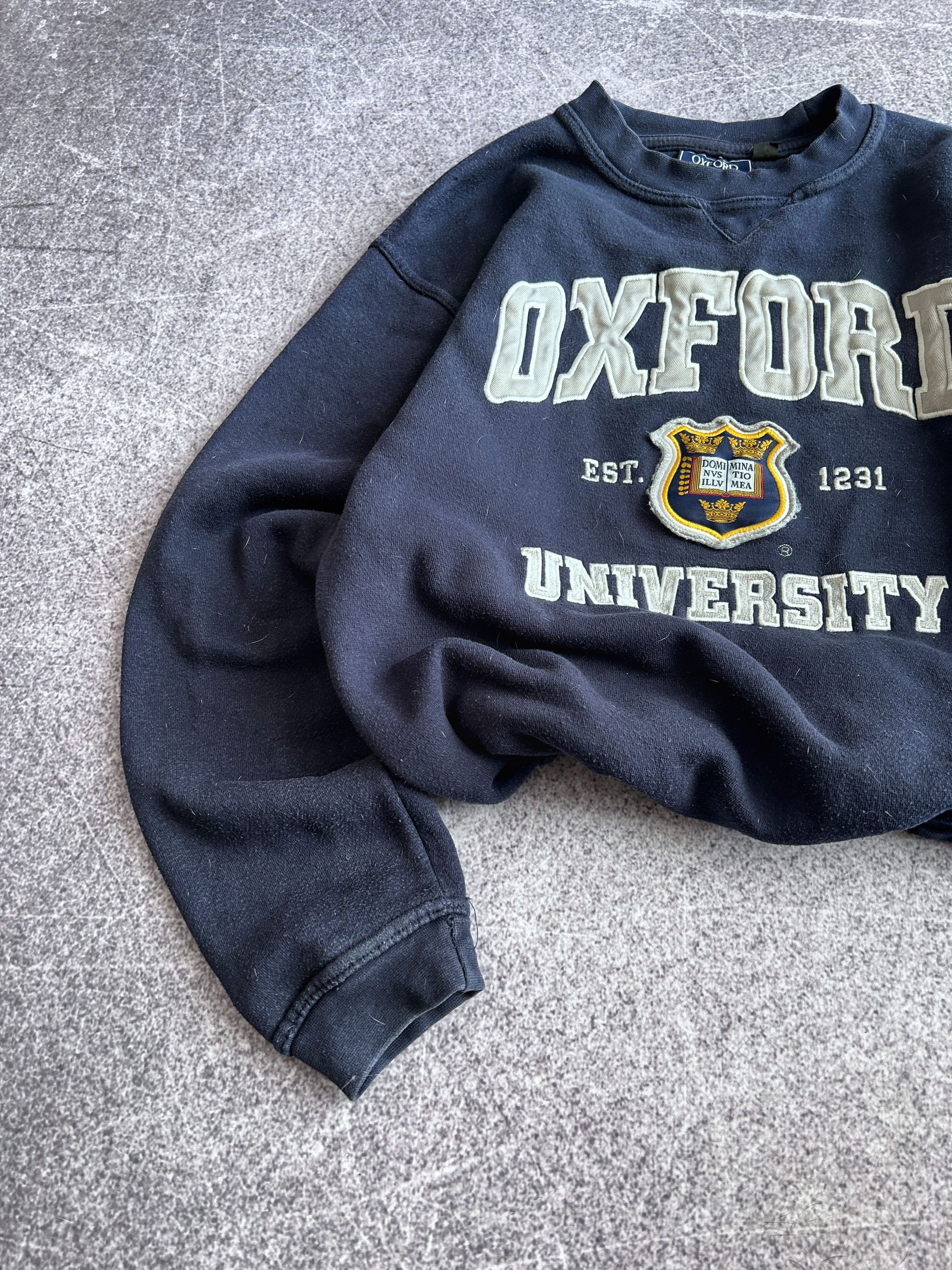 Vintage Vintage Oxford University Sweatshirt Cropped Y2K Style Fit Size US M / EU 48-50 / 2 - 2 Thumbnail