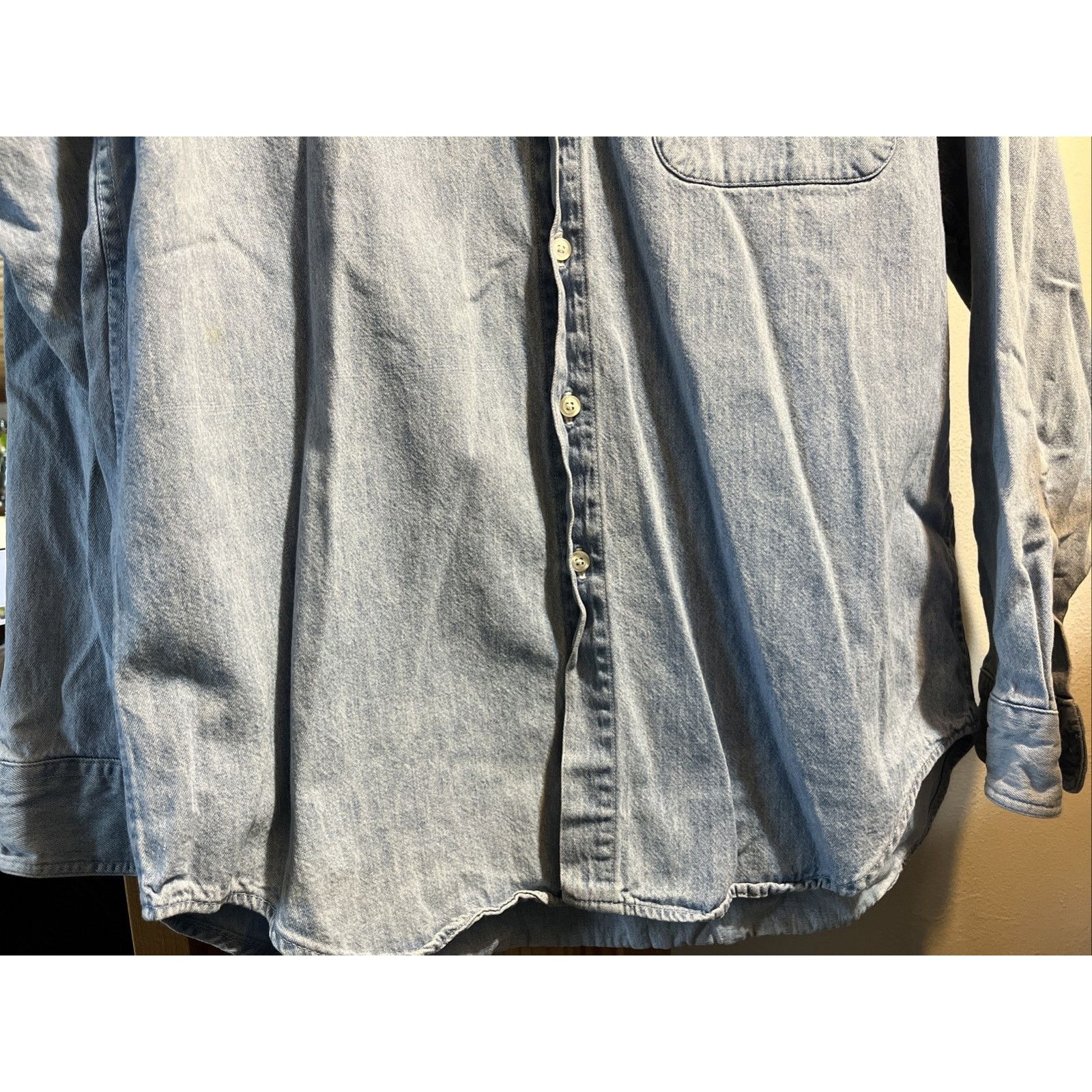Other VTG American Blue Denim Shirt Mens L Button Down Made In USA Size US L / EU 52-54 / 3 - 6 Thumbnail