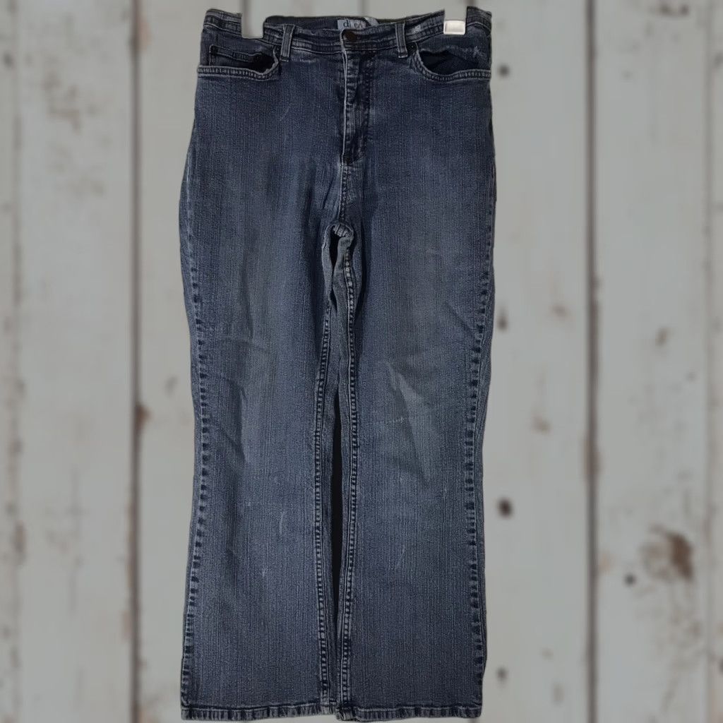 Denim & Co. VINTAGE Denim & Co Jeans Straight Fit Womens 14P Petite Mid-Rise 26in Inseam Blue Cotton Spandex Size 36" / US 14 / IT 50 - 1 Thumbnail