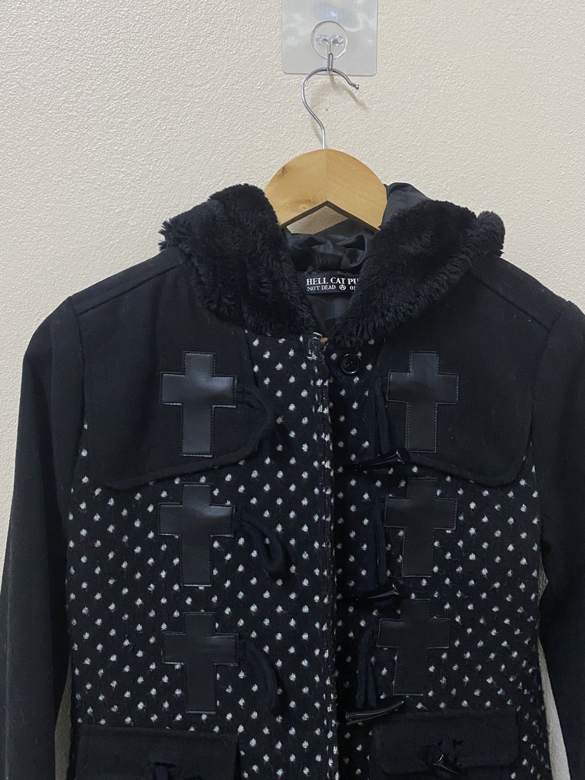 If Six Was Nine HELL CAT PUNKS Cross Patch Hooded Jacket –Jpn Gothic Archive Size S / US 4 / IT 40 - 3 Thumbnail