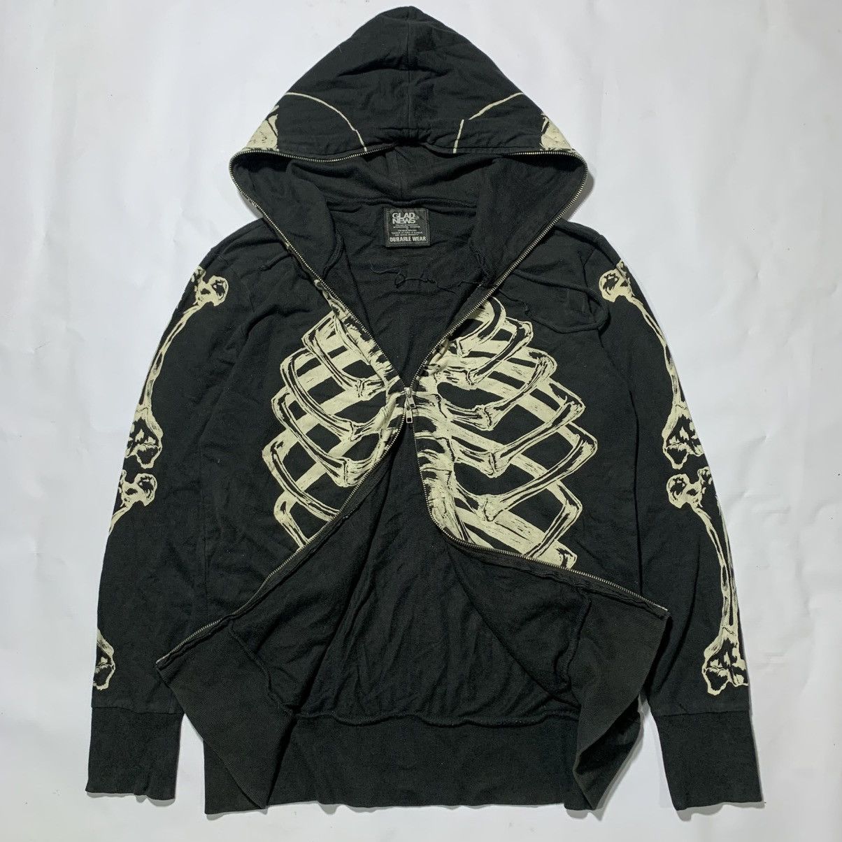 Japanese Brand Gladnews skull zip up hoodie Size US M / EU 48-50 / 2 - 3 Thumbnail