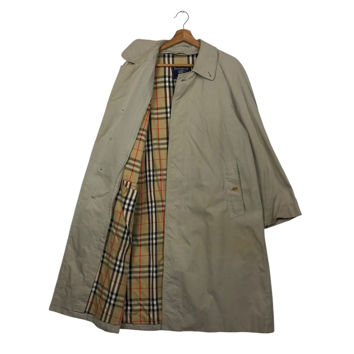 🔥VINTAGE LONG JACKET BURBERRYS NOVA CHECK MADE IN ENGLAND