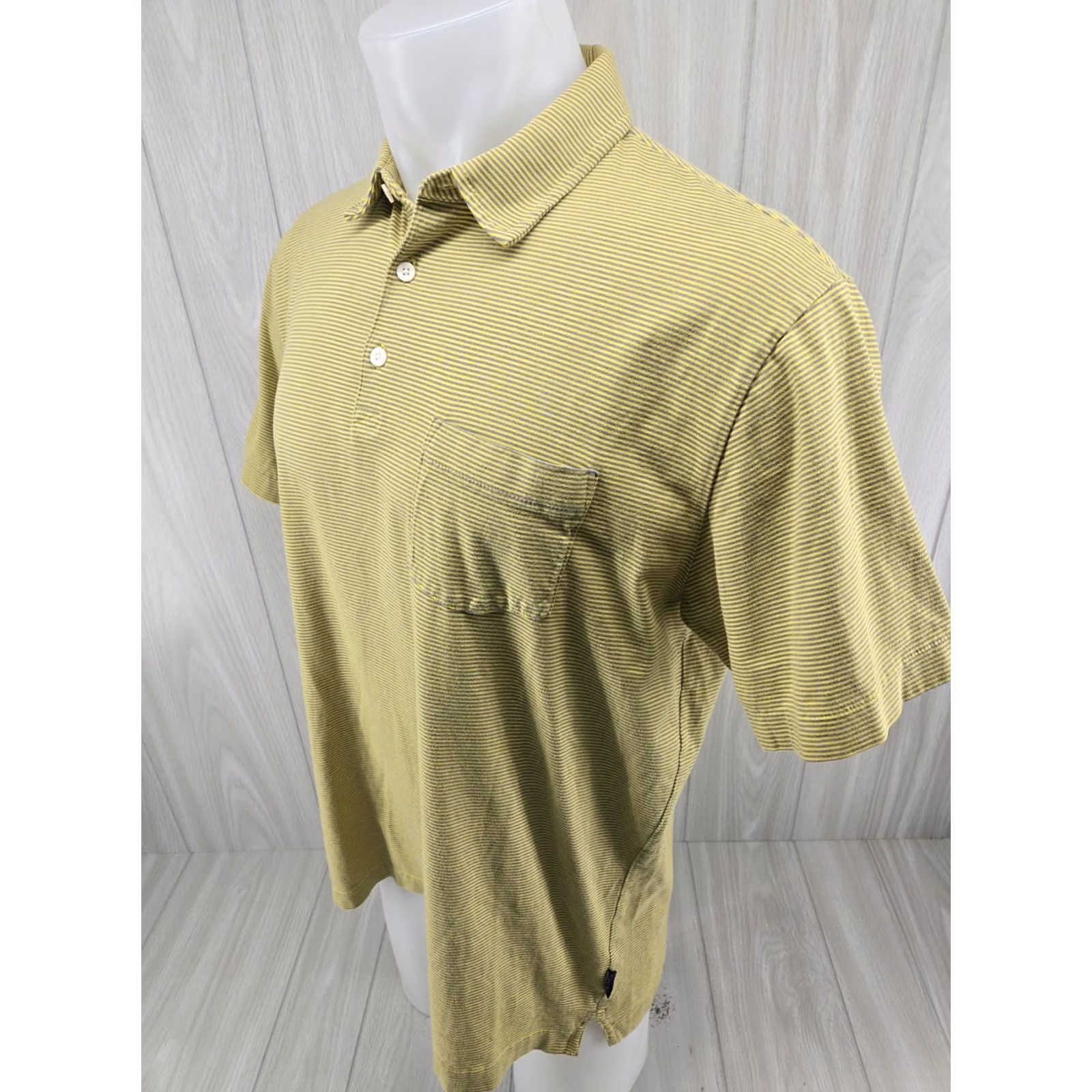 Patagonia Patagonia Polo Shirt Mens Large Yellow Striped Short Sleeve Organic Cotton Shirt Mens Large Yellow Striped Short Sleeve Polo Cotton Size US L / EU 52-54 / 3 - 4 Thumbnail