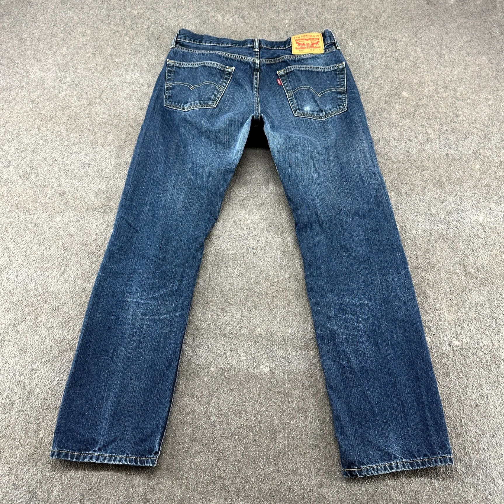 Levi's Levi's 505 Jeans Mens 33x32 Blue Regular Fit Straight Leg Dark Wash Cotton Denim Jeans Size US 33 - 7 Thumbnail