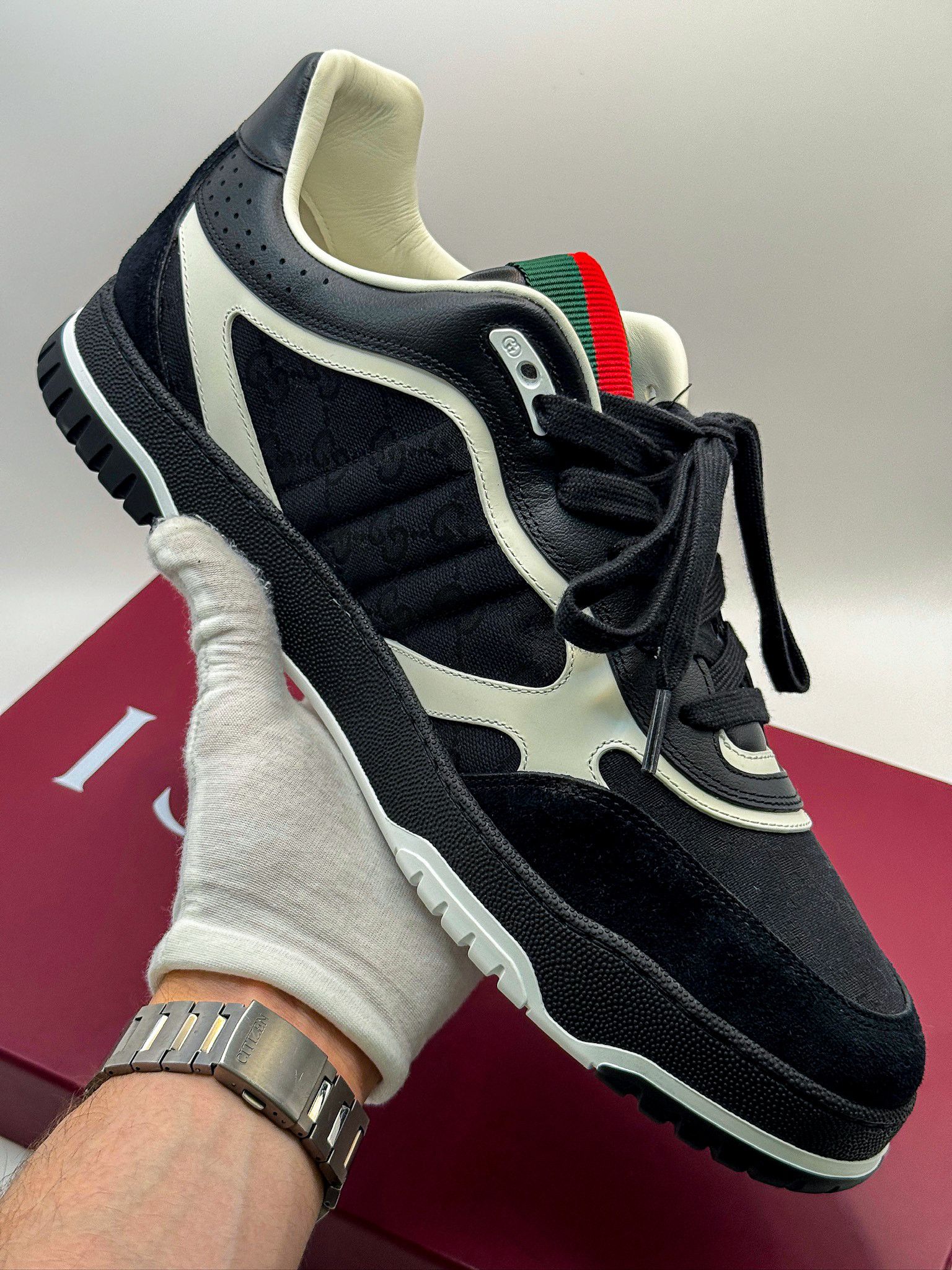 Gucci Gucci Re-Web GG Supreme Monogram Black Luxury Sneakers Size US 13 / EU 46 - 8 Thumbnail